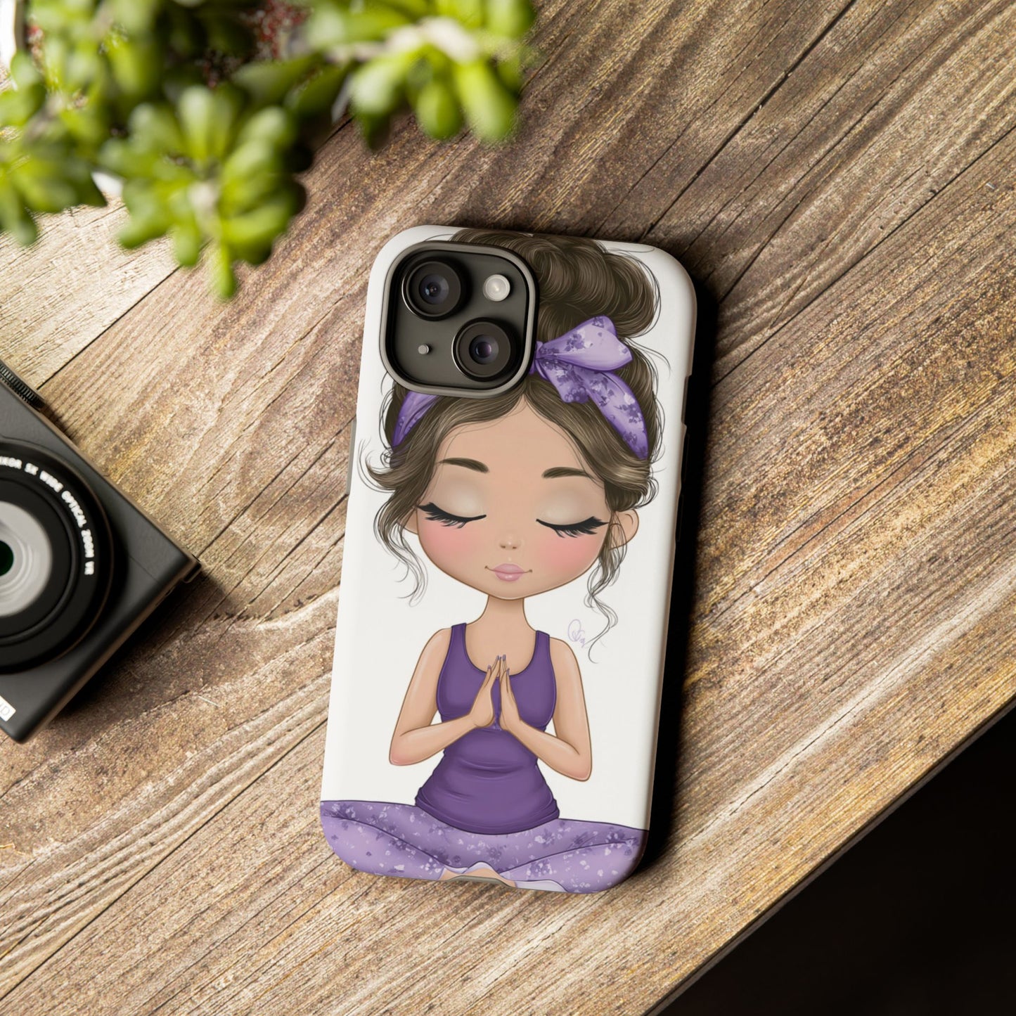Yoga Phone Case for Mindfulness, Cute Girl Design, Gift for Yogis, Meditation Accessory, Stylish Phone Cover, Zen Vibe