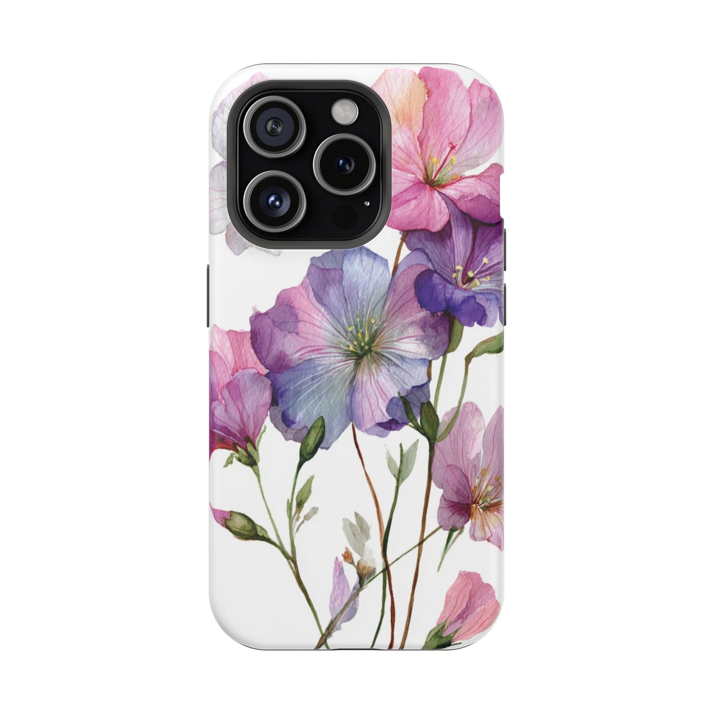 Floral Impact-Resistant Phone Case, Flower Phone Cover, Durable Floral Design Case, Gift for Her, Protective Phone Accessories