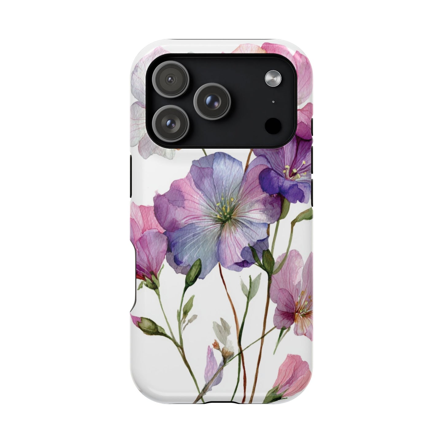 Floral Impact-Resistant Phone Case, Flower Phone Cover, Durable Floral Design Case, Gift for Her, Protective Phone Accessories