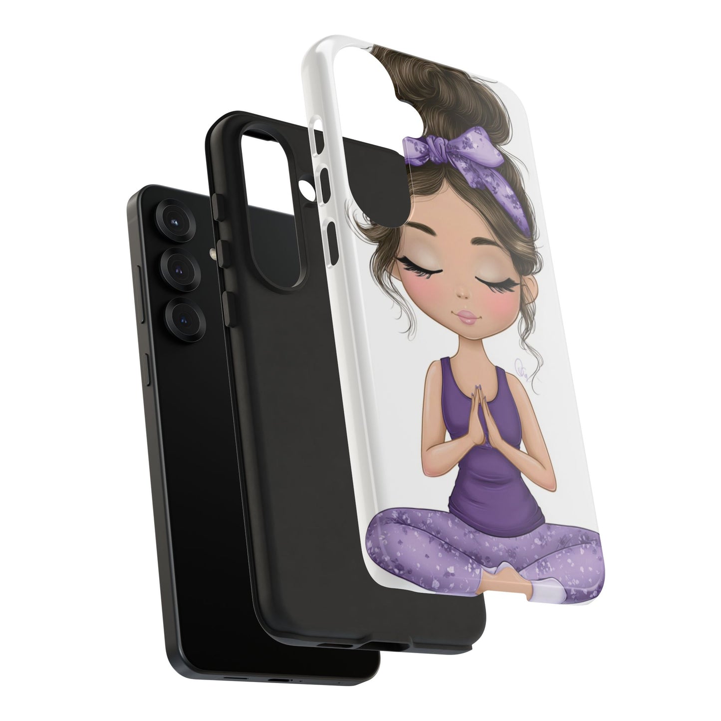 Yoga Phone Case for Mindfulness, Cute Girl Design, Gift for Yogis, Meditation Accessory, Stylish Phone Cover, Zen Vibe