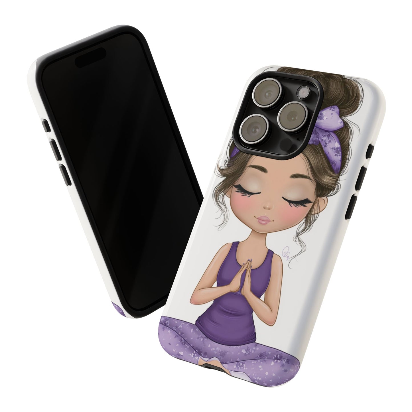 Yoga Phone Case for Mindfulness, Cute Girl Design, Gift for Yogis, Meditation Accessory, Stylish Phone Cover, Zen Vibe