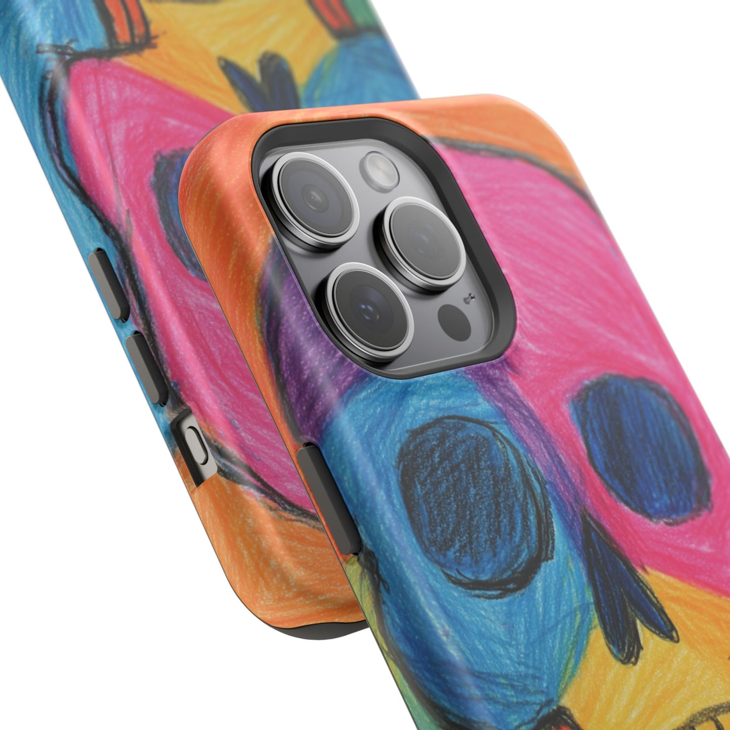 Colorful Skull Phone Case, Unique Art Case, Halloween Gift, Cute Skull Design, Impact-Resistant Cover