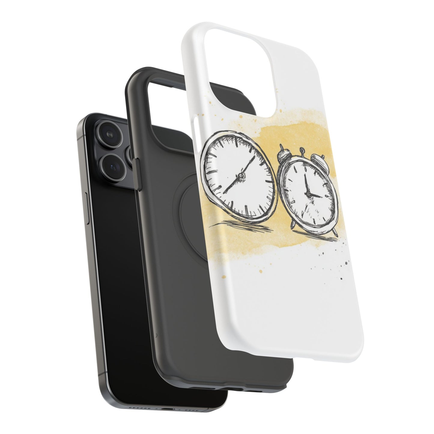 Vintage Clock Phone Case, Impact Resistant Cover for iPhone, Retro Style Gift, Timepiece Design, Unique Phone Accessory