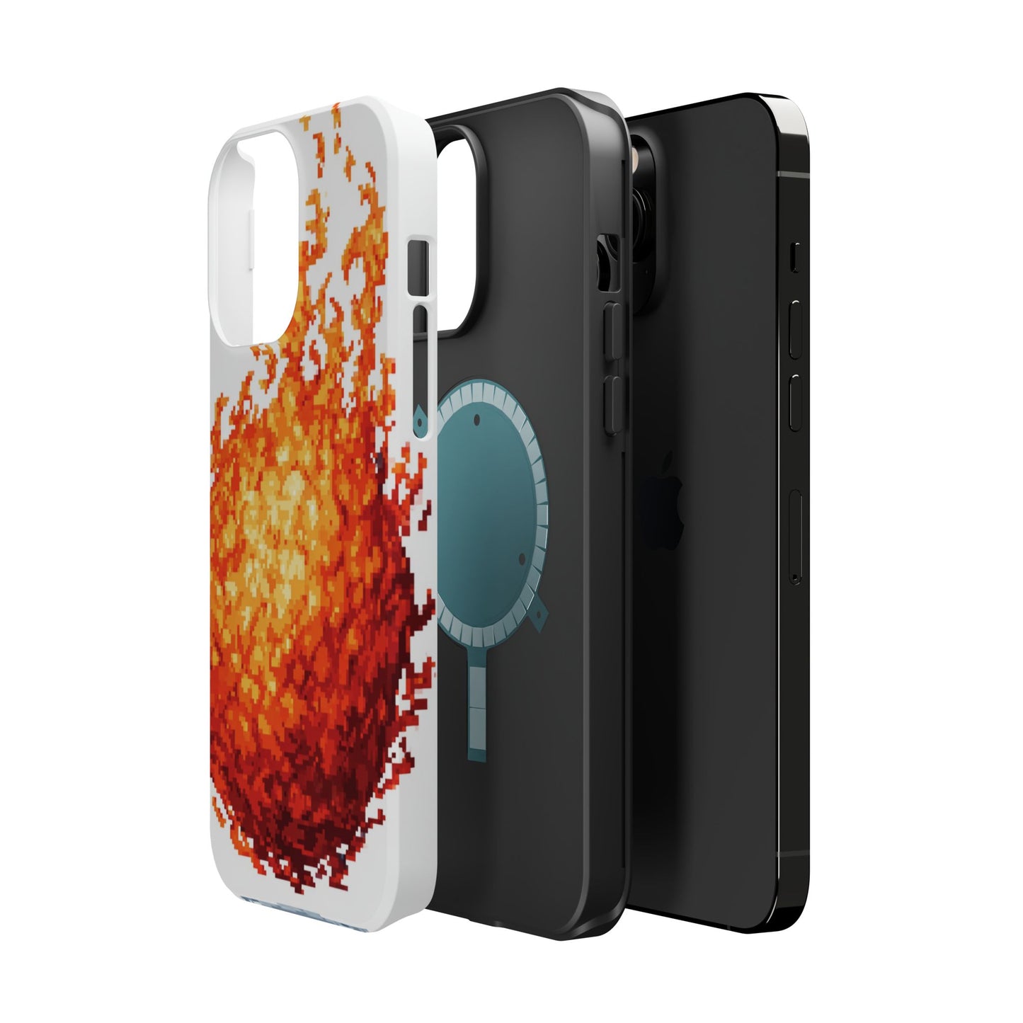 Impact-Resistant Phone Cases with Fiery Design, Protective Case, Unique Phone Cover, Gamer Gift, Trendy Accessibility