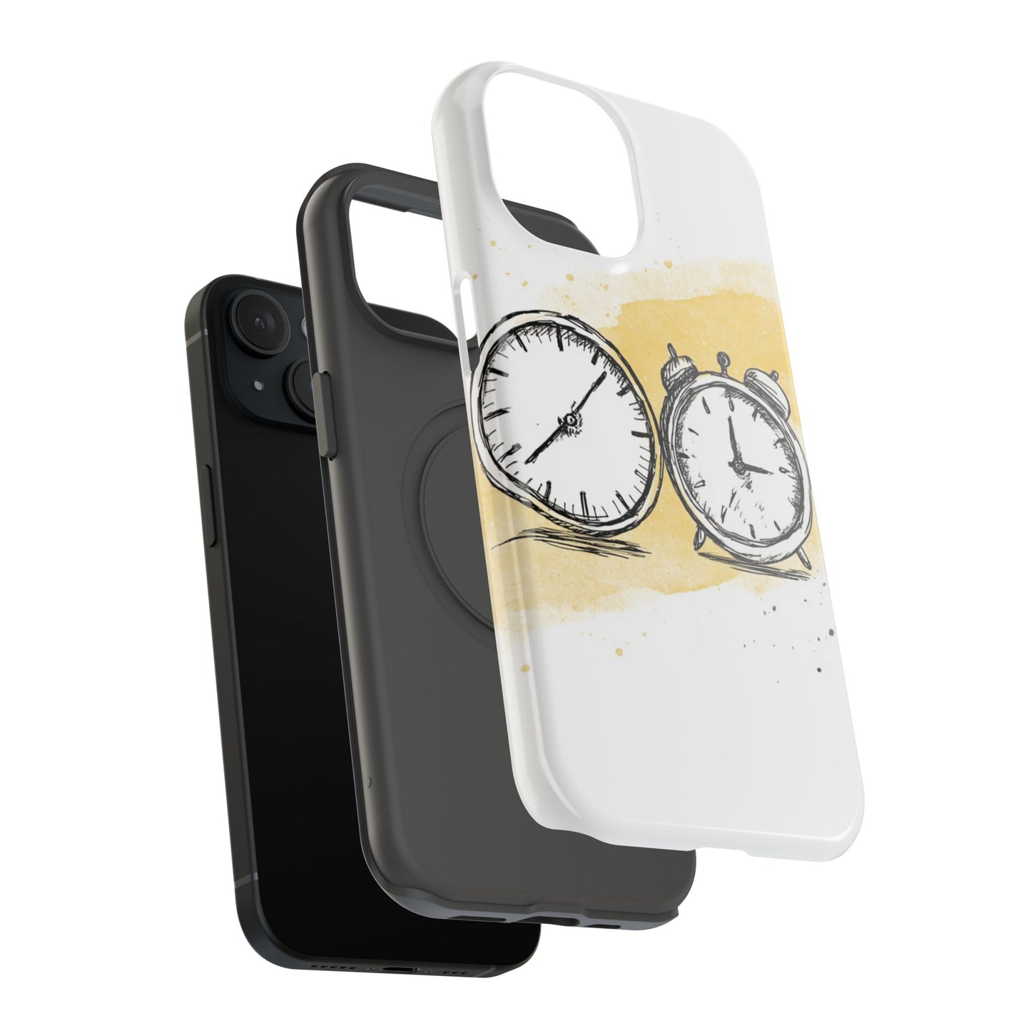 Vintage Clock Phone Case, Impact Resistant Cover for iPhone, Retro Style Gift, Timepiece Design, Unique Phone Accessory