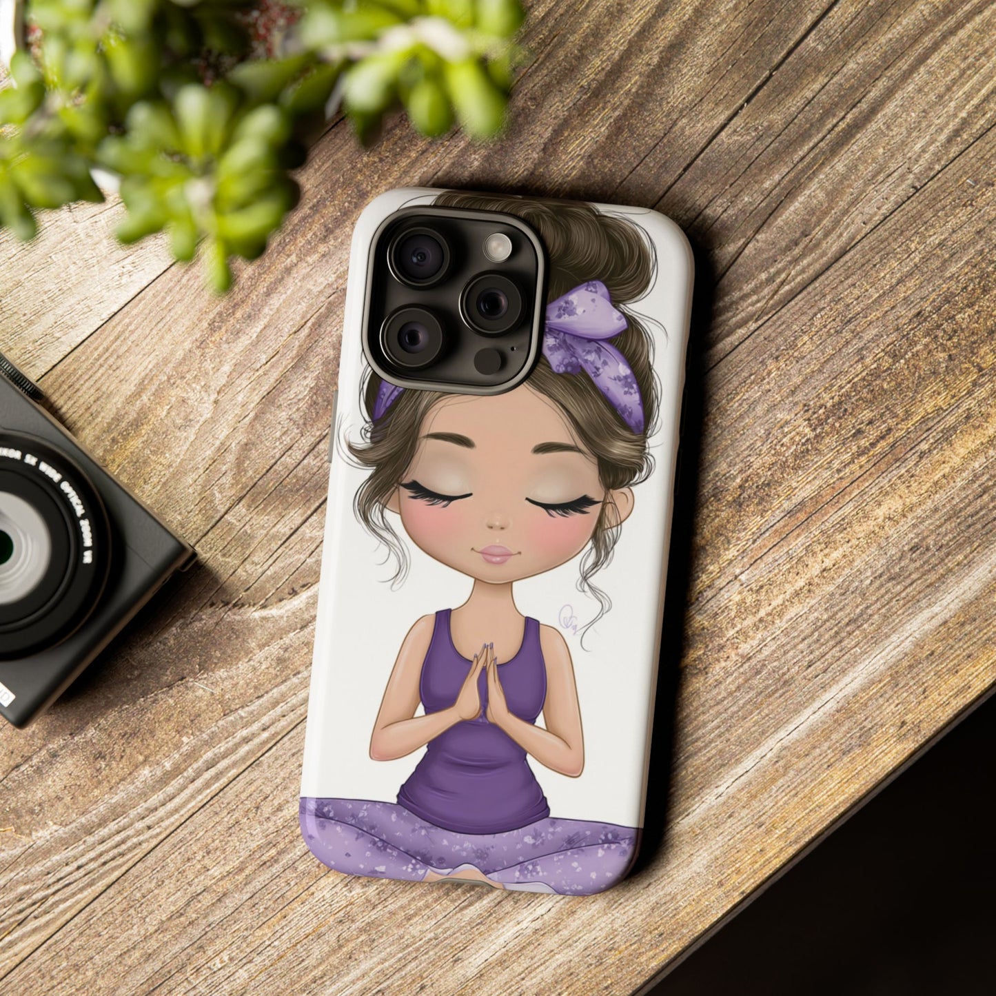 Yoga Phone Case for Mindfulness, Cute Girl Design, Gift for Yogis, Meditation Accessory, Stylish Phone Cover, Zen Vibe