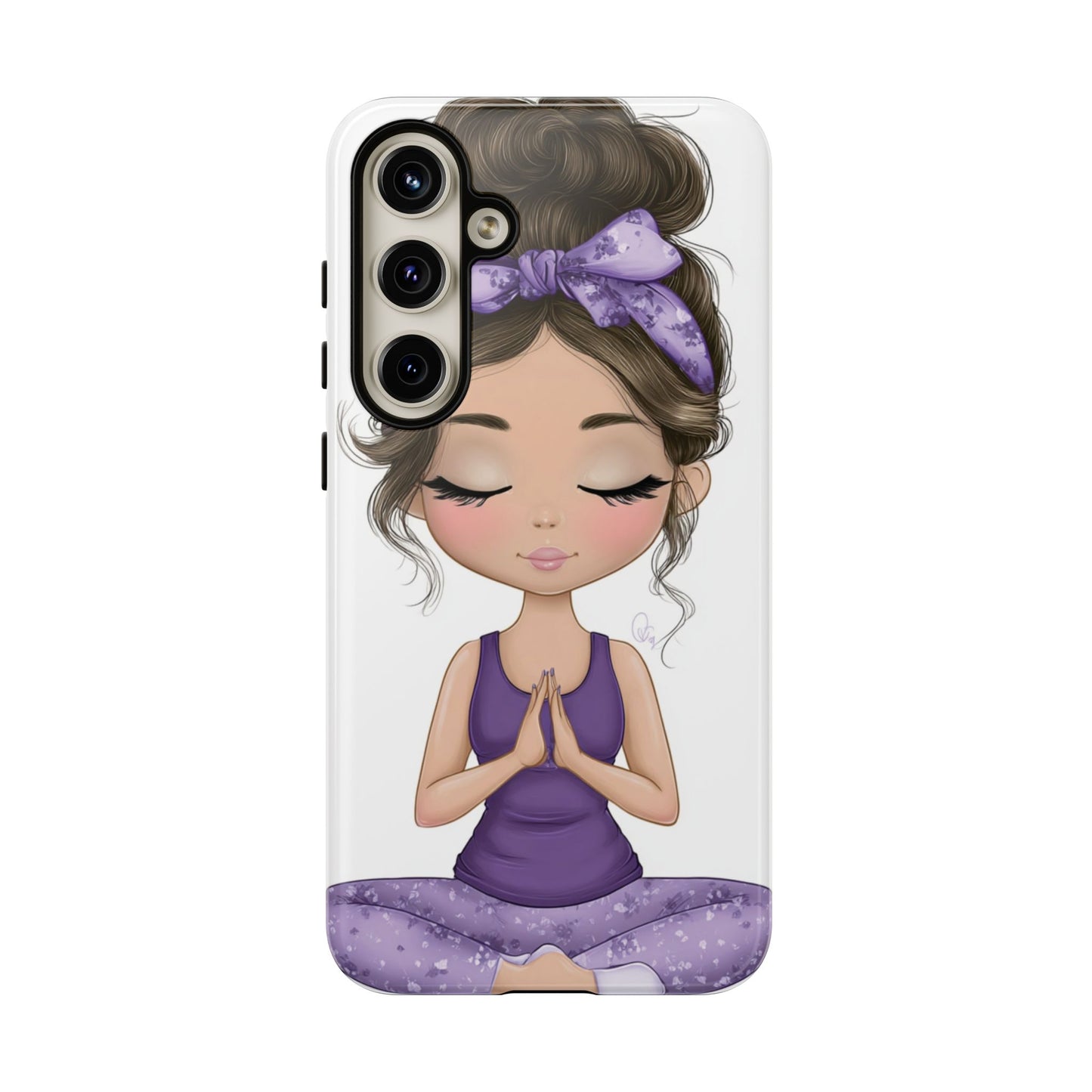 Yoga Phone Case for Mindfulness, Cute Girl Design, Gift for Yogis, Meditation Accessory, Stylish Phone Cover, Zen Vibe