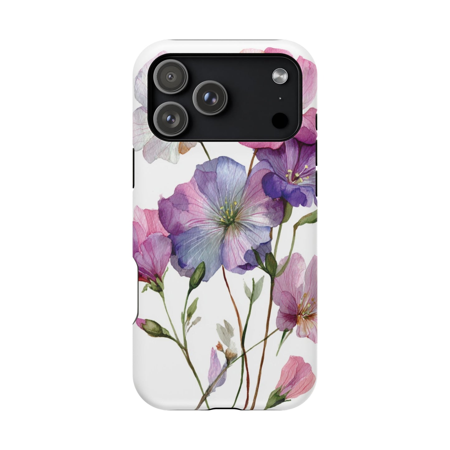 Floral Impact-Resistant Phone Case, Flower Phone Cover, Durable Floral Design Case, Gift for Her, Protective Phone Accessories