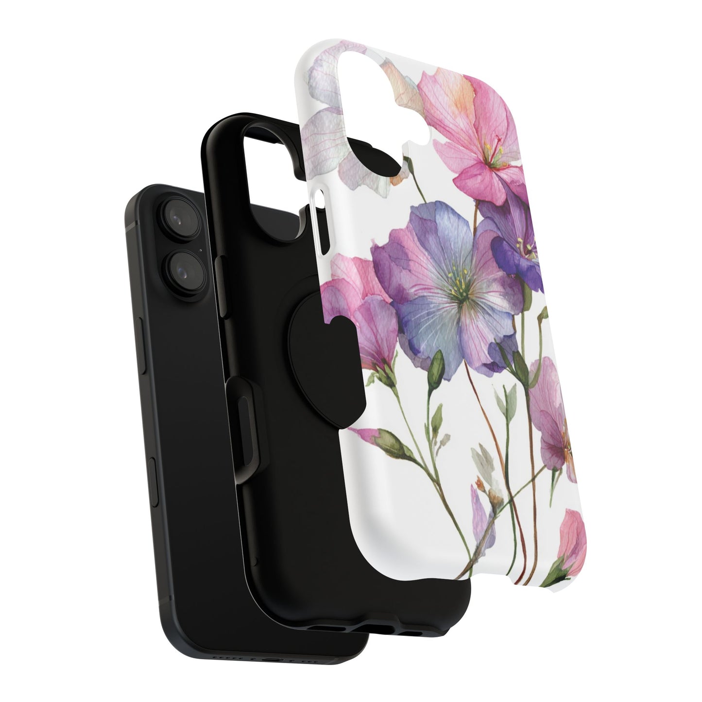 Floral Impact-Resistant Phone Case, Flower Phone Cover, Durable Floral Design Case, Gift for Her, Protective Phone Accessories