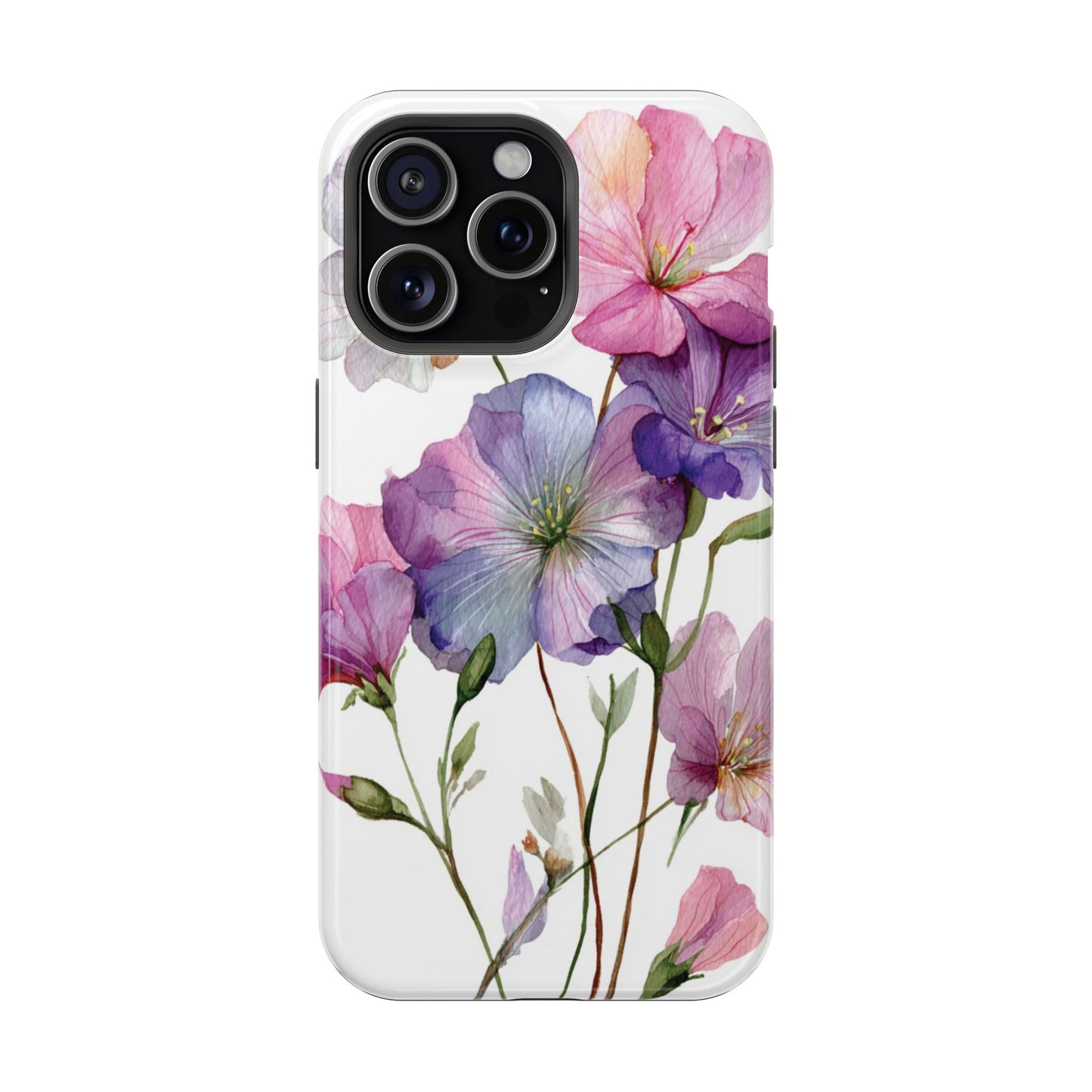 Floral Impact-Resistant Phone Case, Flower Phone Cover, Durable Floral Design Case, Gift for Her, Protective Phone Accessories
