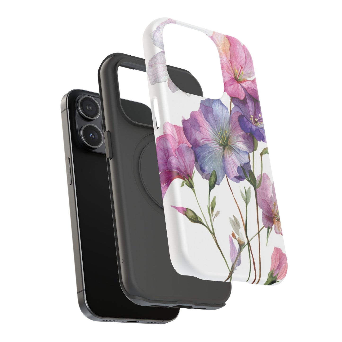Floral Impact-Resistant Phone Case, Flower Phone Cover, Durable Floral Design Case, Gift for Her, Protective Phone Accessories