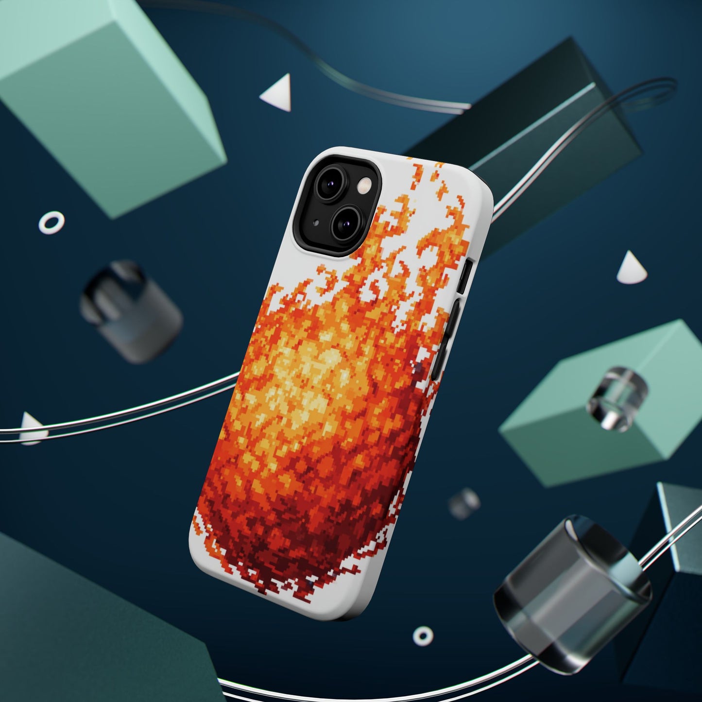 Impact-Resistant Phone Cases with Fiery Design, Protective Case, Unique Phone Cover, Gamer Gift, Trendy Accessibility