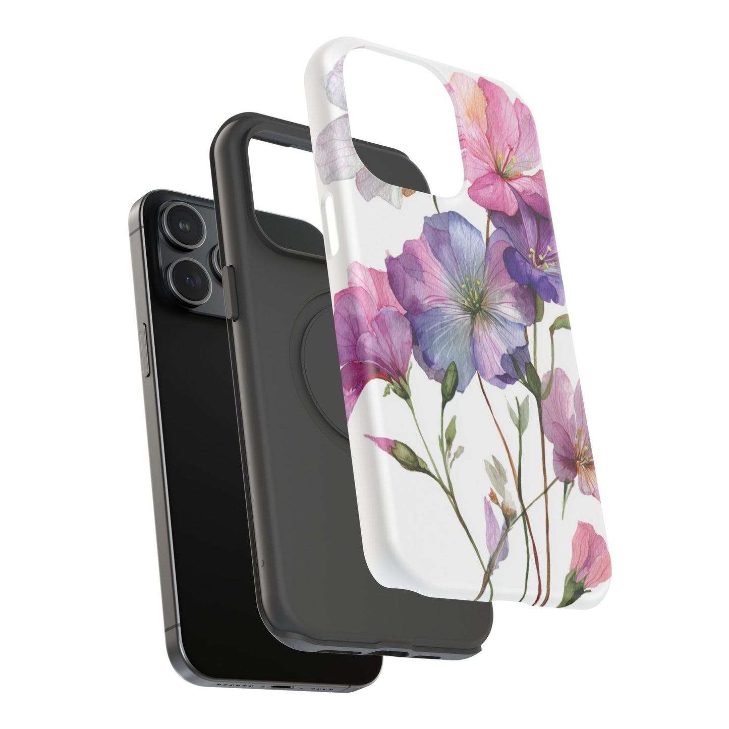 Floral Impact-Resistant Phone Case, Flower Phone Cover, Durable Floral Design Case, Gift for Her, Protective Phone Accessories