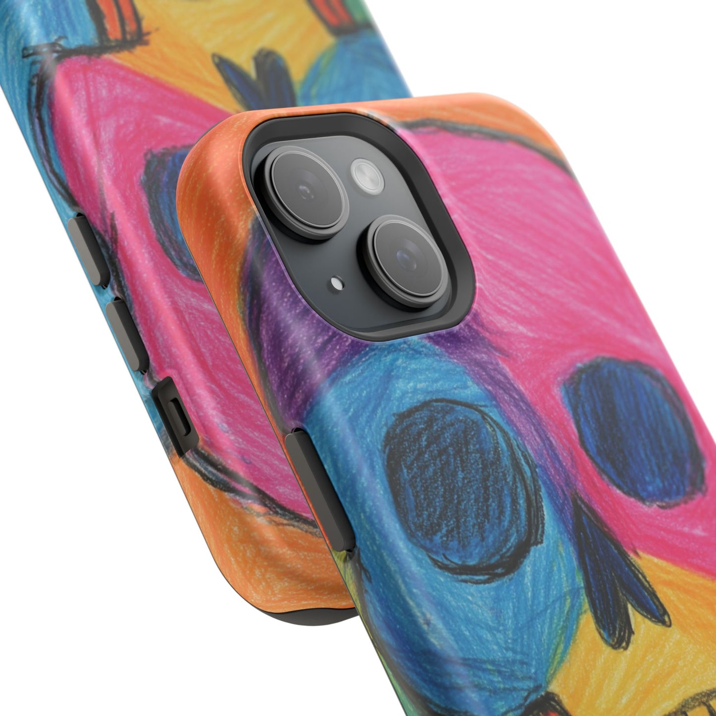 Colorful Skull Phone Case, Unique Art Case, Halloween Gift, Cute Skull Design, Impact-Resistant Cover