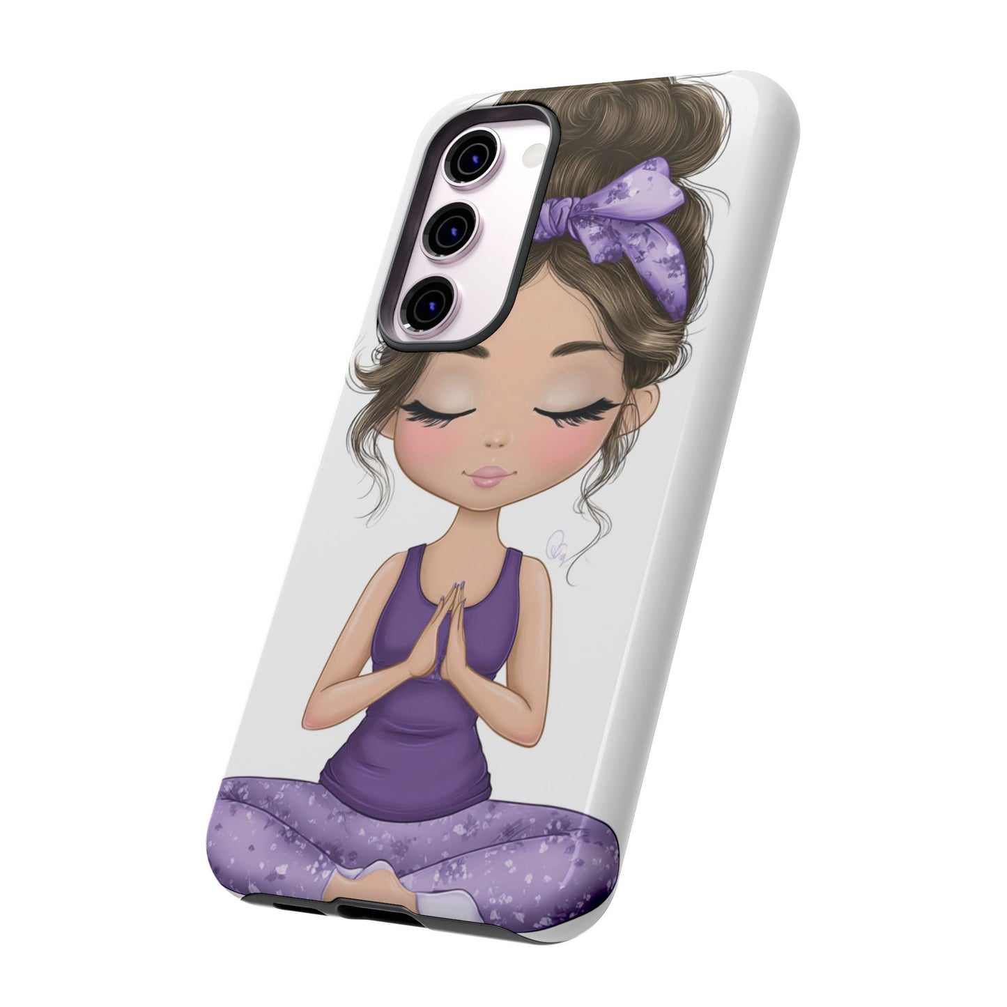 Yoga Phone Case for Mindfulness, Cute Girl Design, Gift for Yogis, Meditation Accessory, Stylish Phone Cover, Zen Vibe