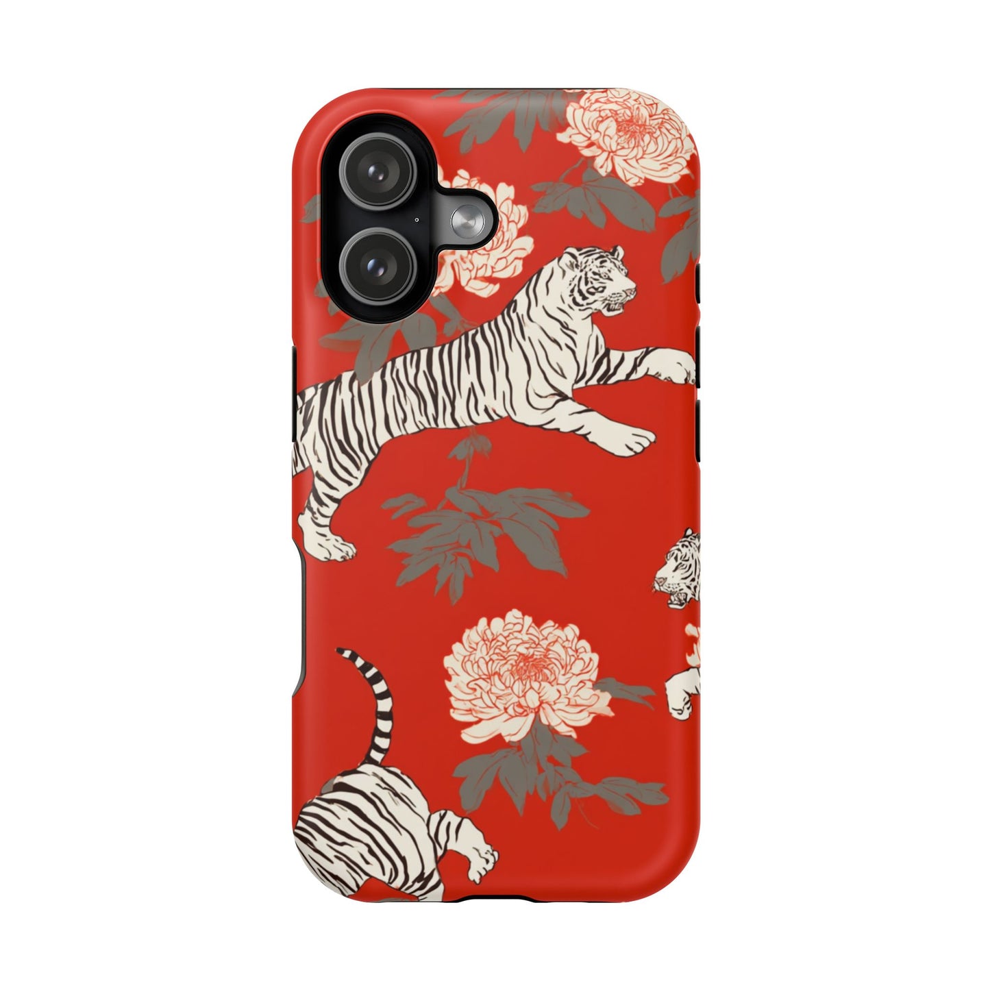 Bold Tiger Print Phone Case, Stylish Magnetic Phone Cover, Impact-Resistant Case, Trendy Gift for Animal Lovers, Unique Tech Accessory