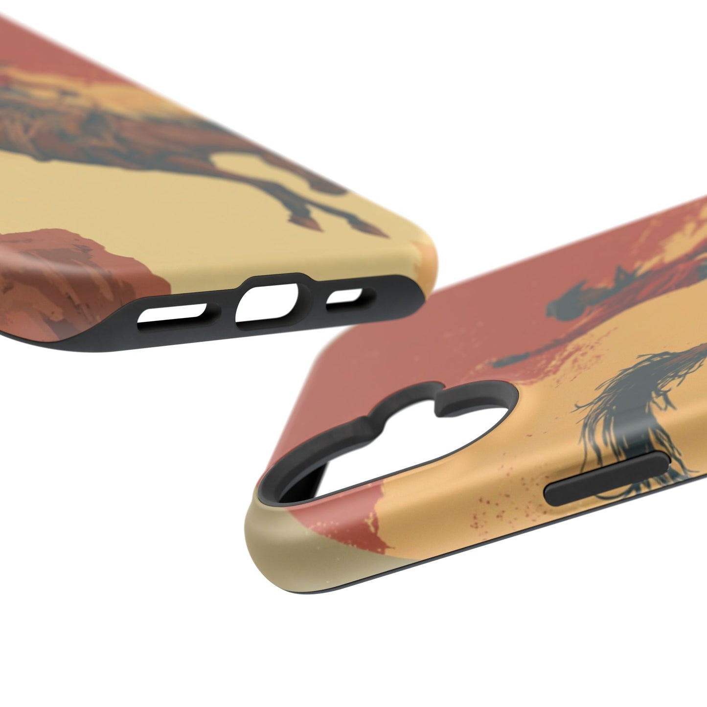 Magnetic Phone Case - Vintage Cowboy Design, Durable Cell Phone Cover, Western Style Accessory, Unique Gift for Rodeo Fans, Protective Case