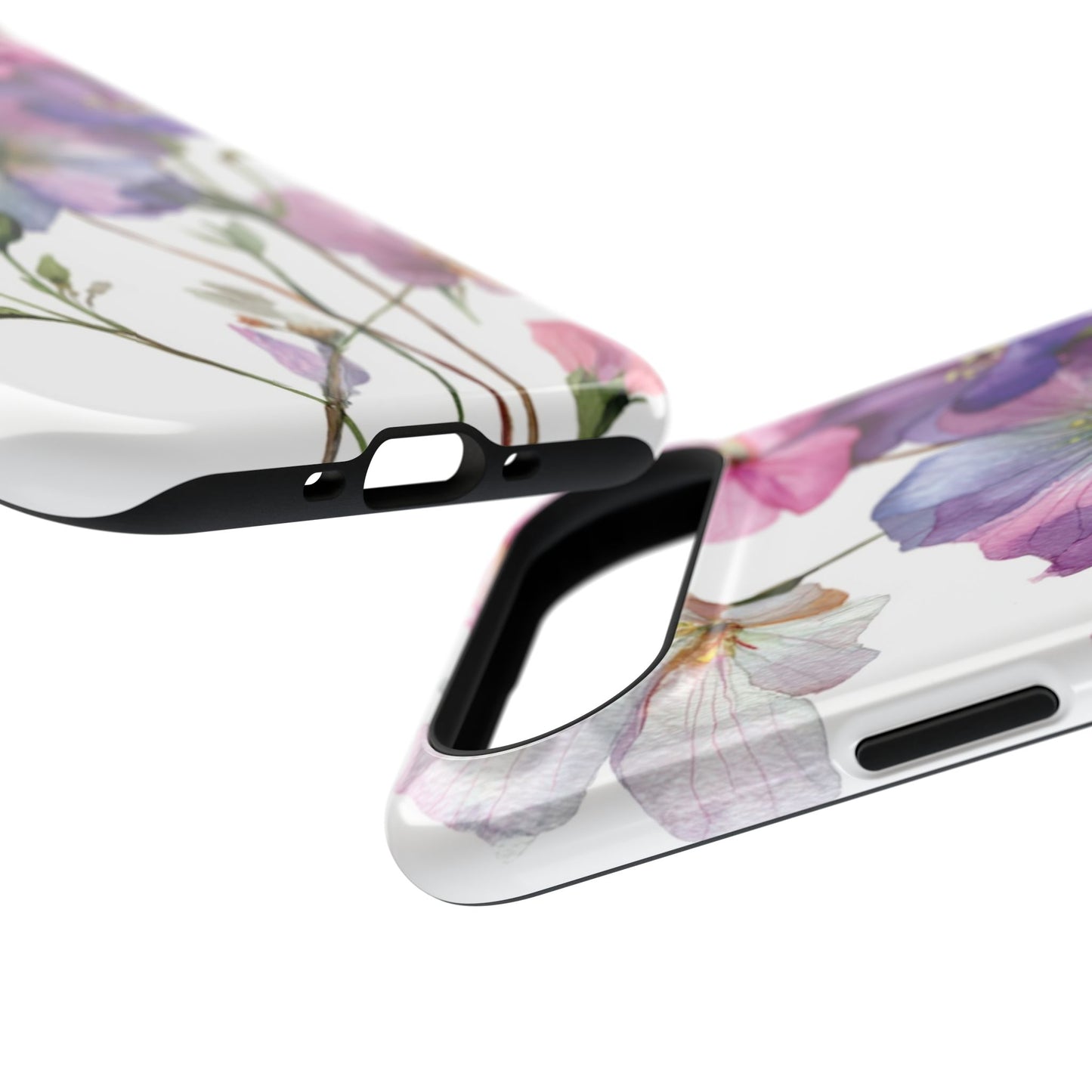 Floral Impact-Resistant Phone Case, Flower Phone Cover, Durable Floral Design Case, Gift for Her, Protective Phone Accessories