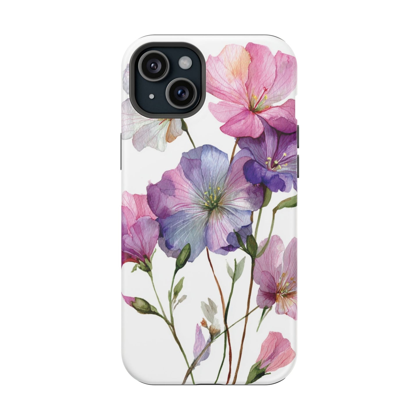 Floral Impact-Resistant Phone Case, Flower Phone Cover, Durable Floral Design Case, Gift for Her, Protective Phone Accessories