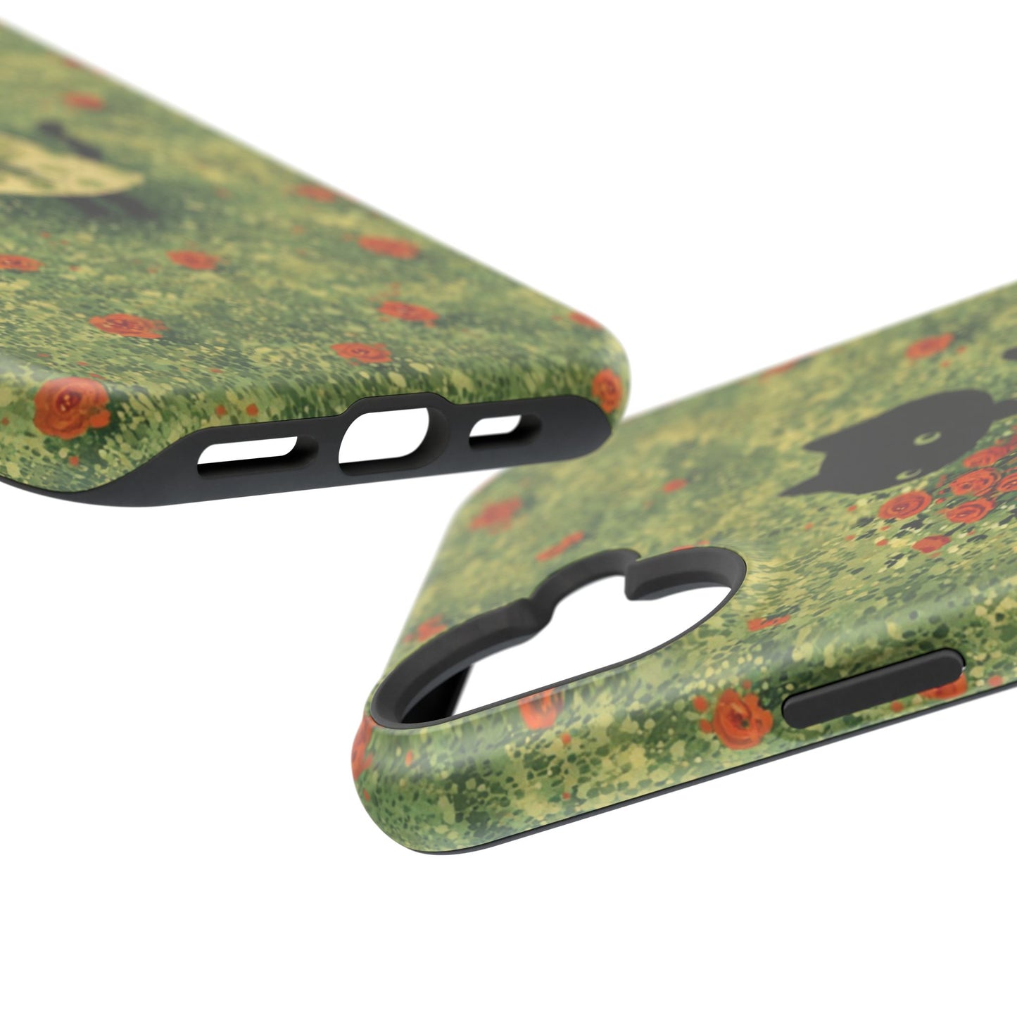 Cute Cat Floral Phone Case, Impact-Resistant Cases, Stylish Protection, Gift for Cat Lovers, Birthday Presents, Unique Accessories