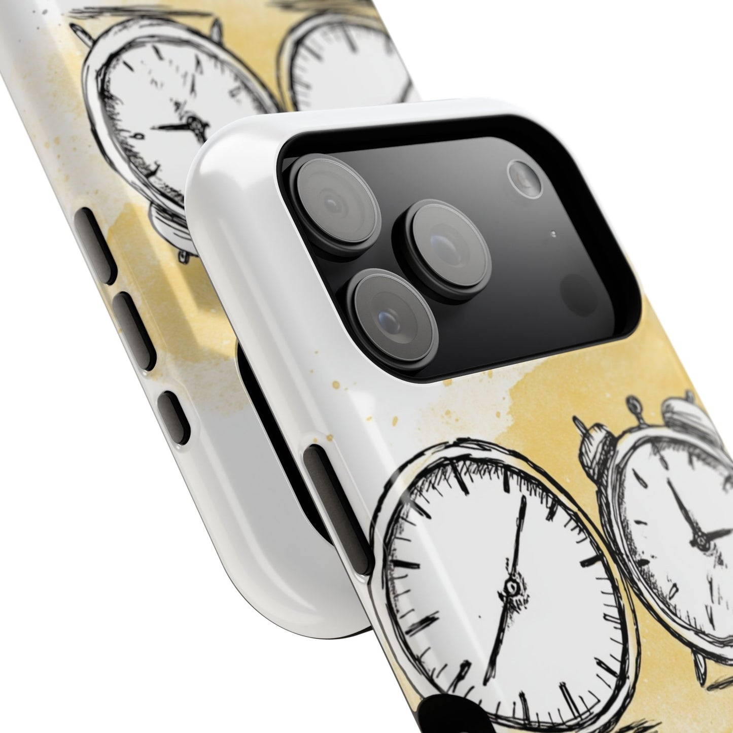 Vintage Clock Phone Case, Impact Resistant Cover for iPhone, Retro Style Gift, Timepiece Design, Unique Phone Accessory