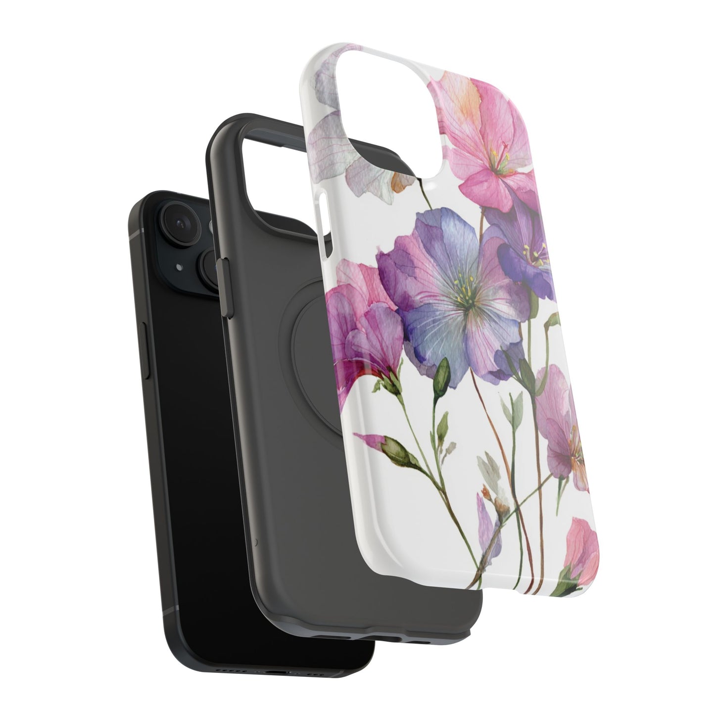 Floral Impact-Resistant Phone Case, Flower Phone Cover, Durable Floral Design Case, Gift for Her, Protective Phone Accessories
