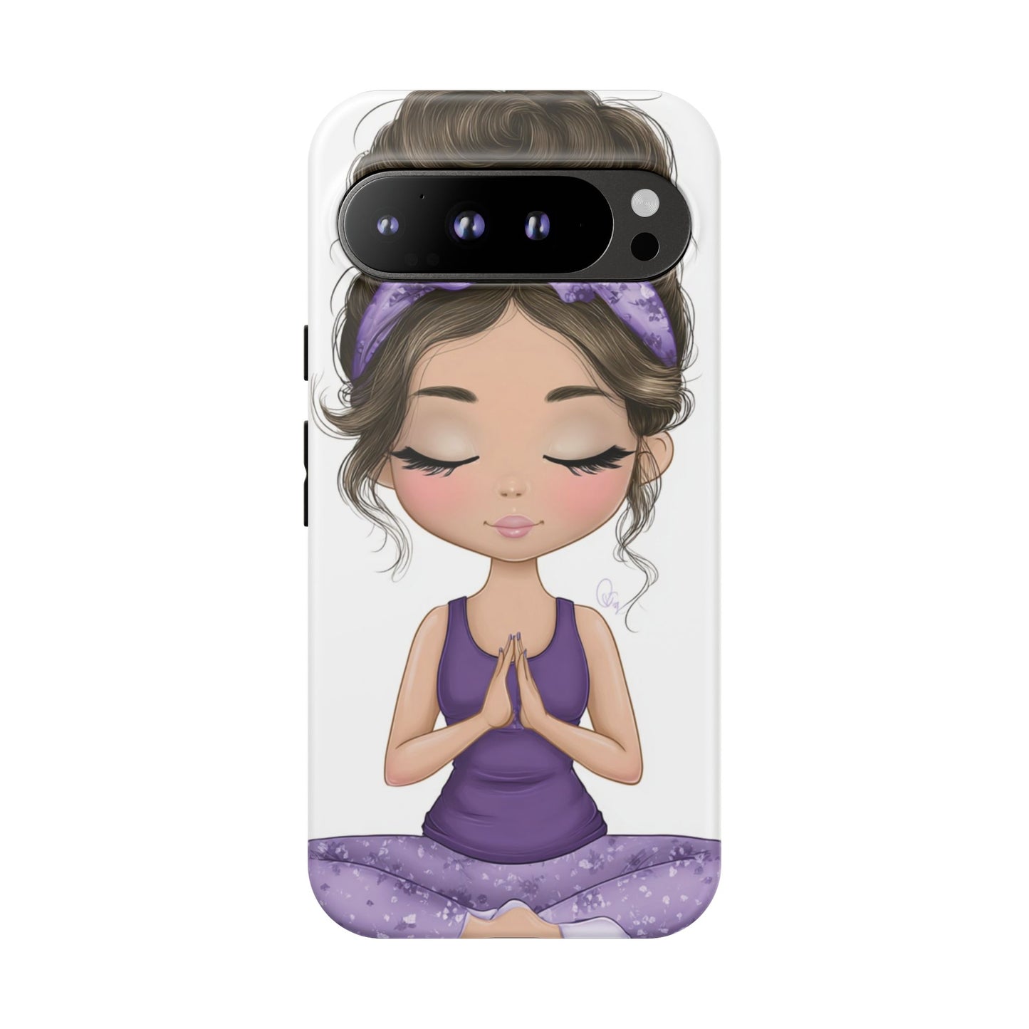 Yoga Phone Case for Mindfulness, Cute Girl Design, Gift for Yogis, Meditation Accessory, Stylish Phone Cover, Zen Vibe