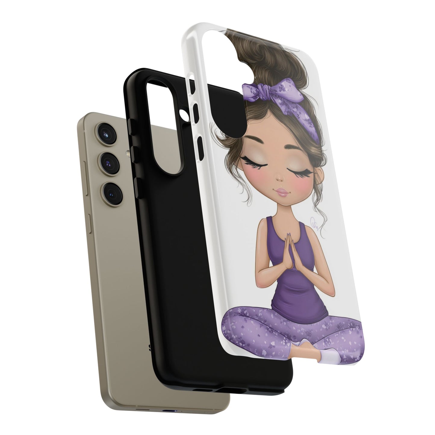 Yoga Phone Case for Mindfulness, Cute Girl Design, Gift for Yogis, Meditation Accessory, Stylish Phone Cover, Zen Vibe