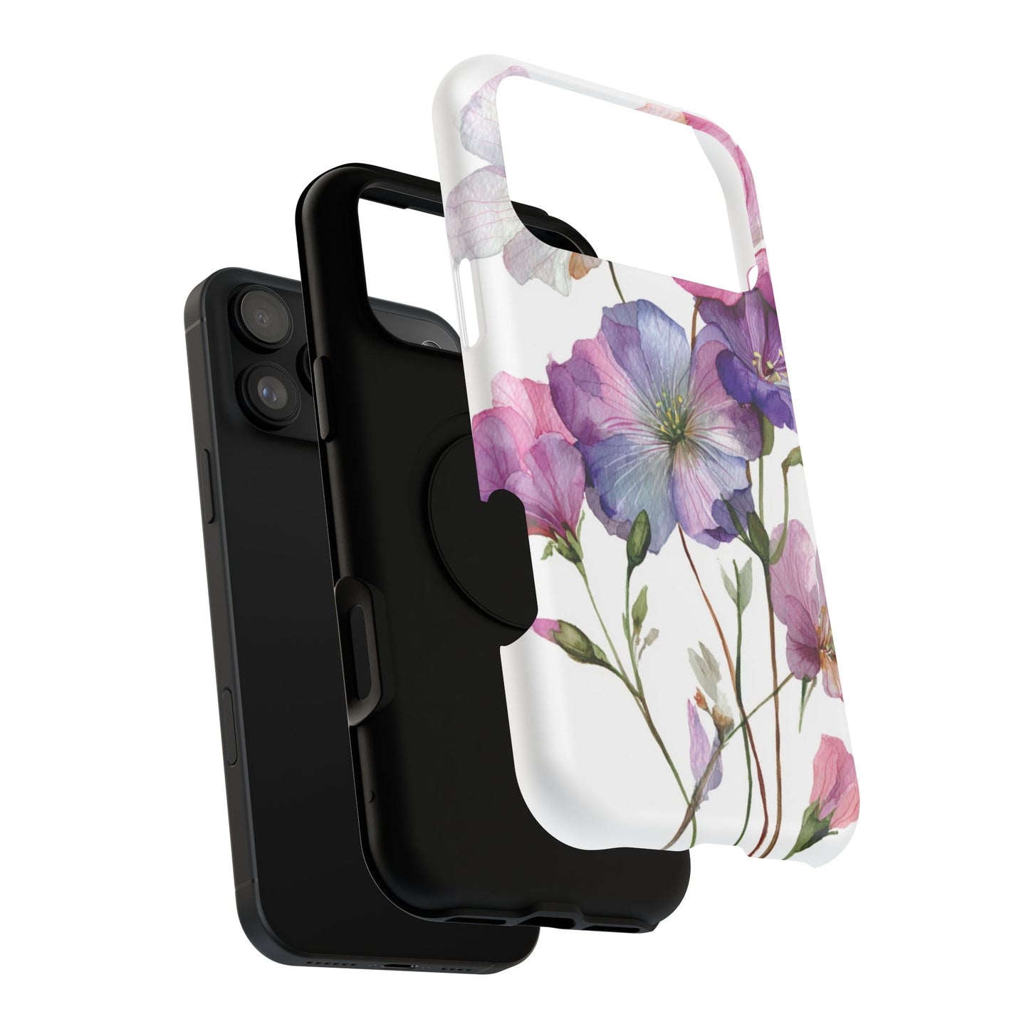 Floral Impact-Resistant Phone Case, Flower Phone Cover, Durable Floral Design Case, Gift for Her, Protective Phone Accessories