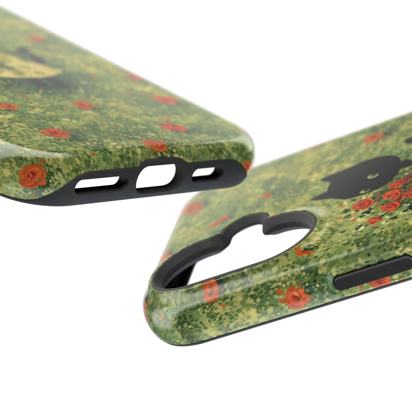 Cute Cat Floral Phone Case, Impact-Resistant Cases, Stylish Protection, Gift for Cat Lovers, Birthday Presents, Unique Accessories