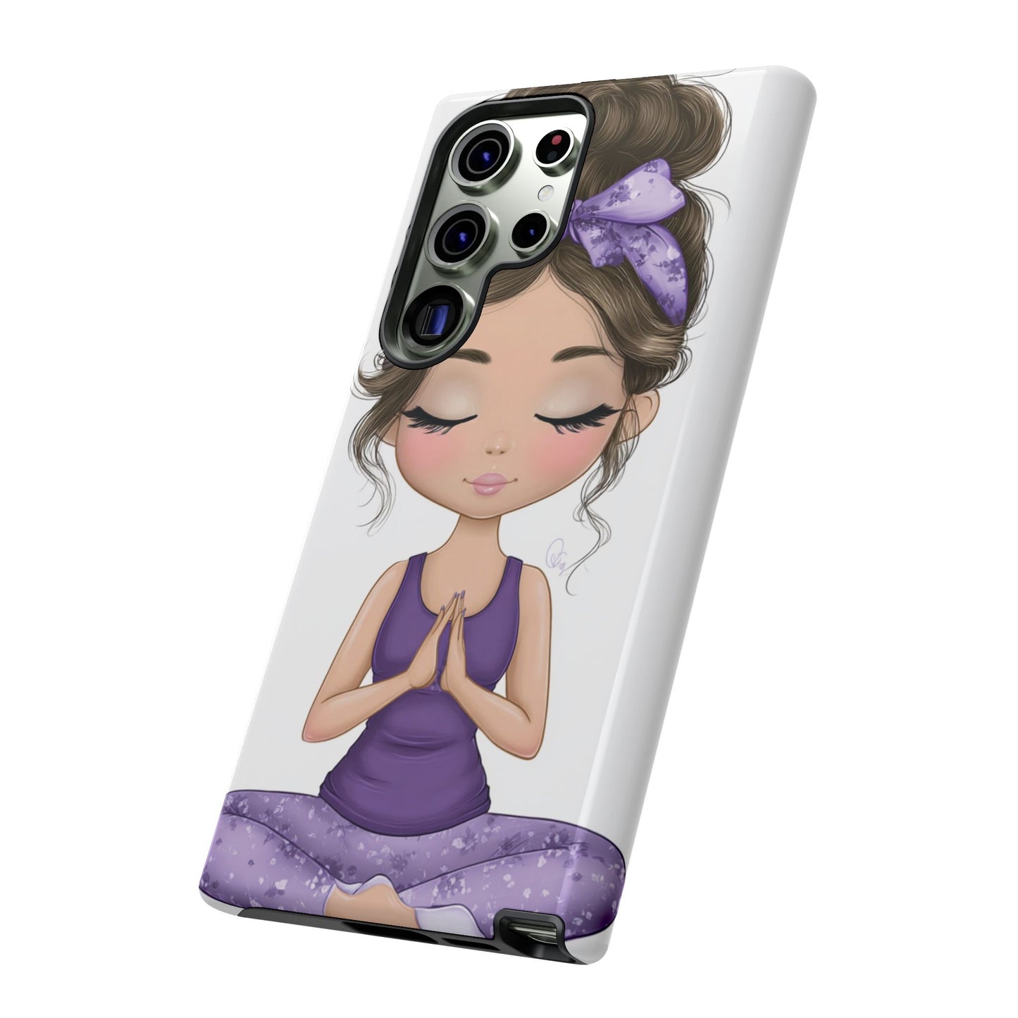 Yoga Phone Case for Mindfulness, Cute Girl Design, Gift for Yogis, Meditation Accessory, Stylish Phone Cover, Zen Vibe