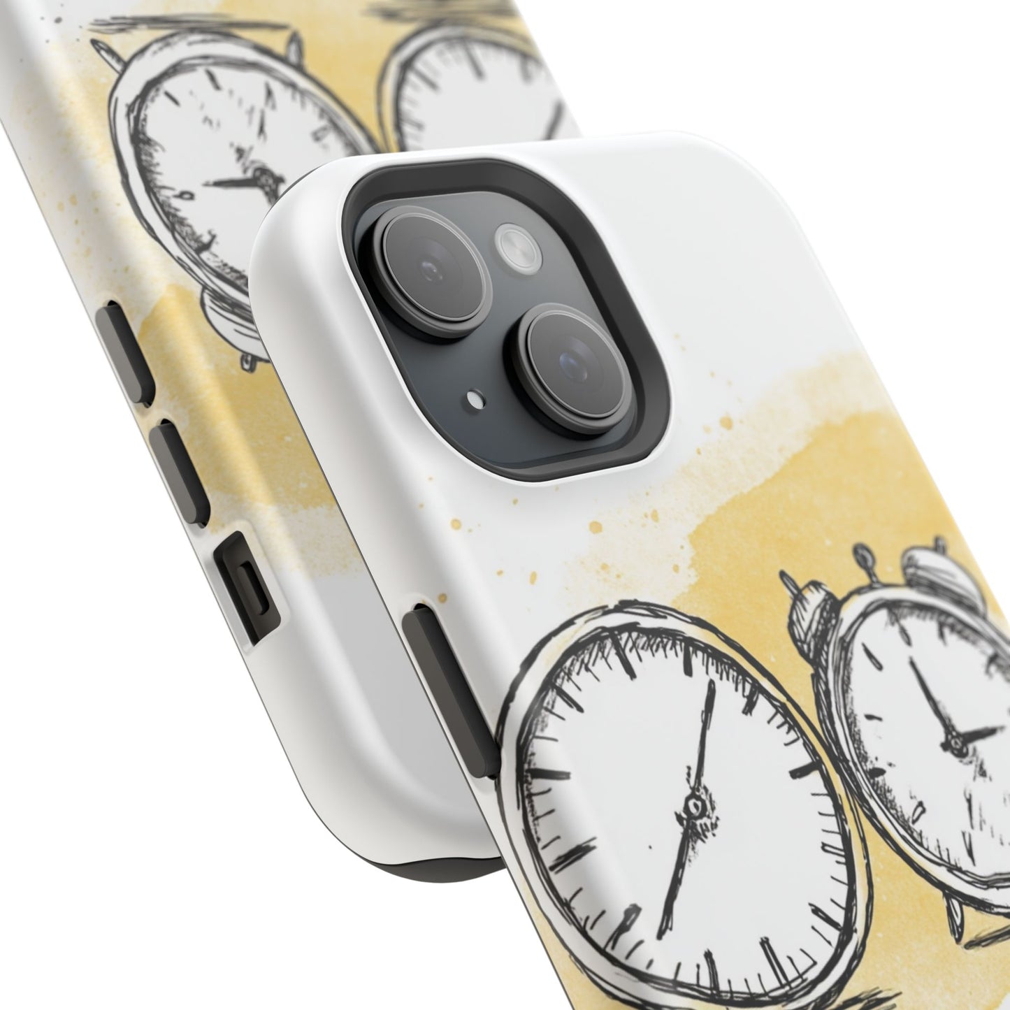 Vintage Clock Phone Case, Impact Resistant Cover for iPhone, Retro Style Gift, Timepiece Design, Unique Phone Accessory