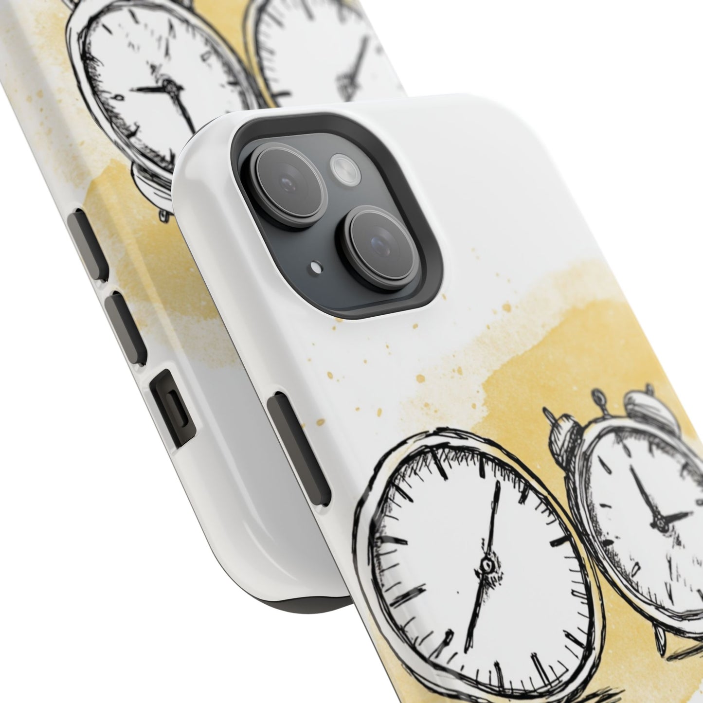Vintage Clock Phone Case, Impact Resistant Cover for iPhone, Retro Style Gift, Timepiece Design, Unique Phone Accessory