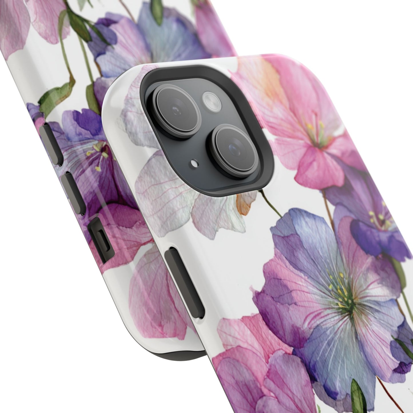 Floral Impact-Resistant Phone Case, Flower Phone Cover, Durable Floral Design Case, Gift for Her, Protective Phone Accessories