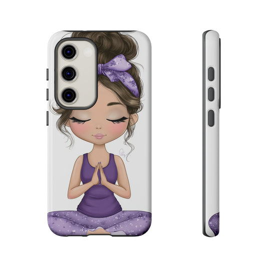 Yoga Phone Case for Mindfulness, Cute Girl Design, Gift for Yogis, Meditation Accessory, Stylish Phone Cover, Zen Vibe