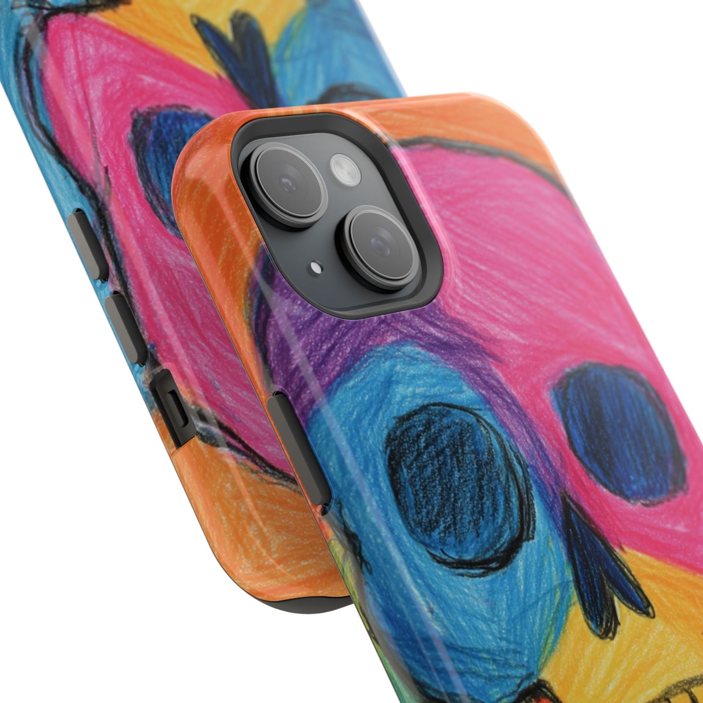 Colorful Skull Phone Case, Unique Art Case, Halloween Gift, Cute Skull Design, Impact-Resistant Cover