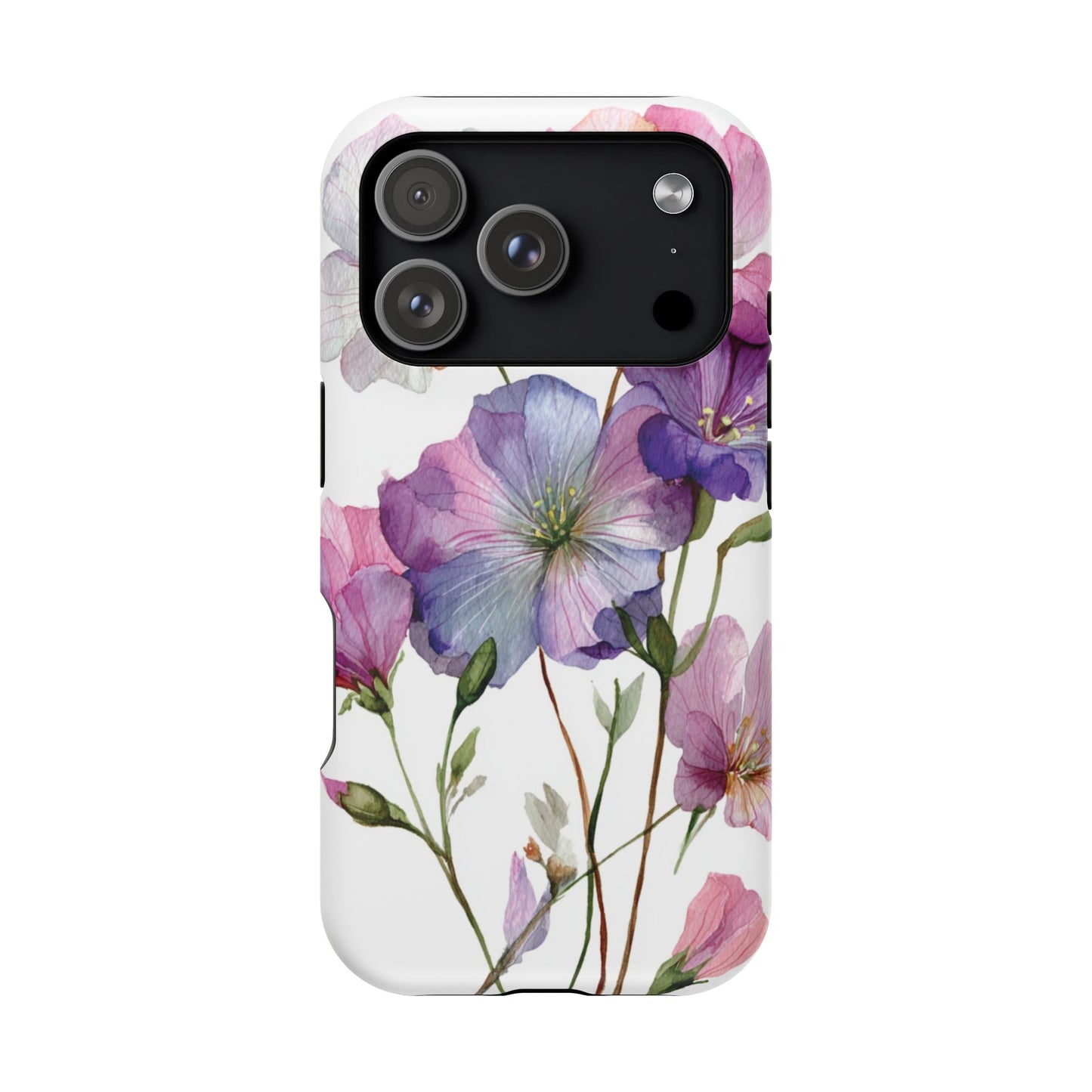Floral Impact-Resistant Phone Case, Flower Phone Cover, Durable Floral Design Case, Gift for Her, Protective Phone Accessories