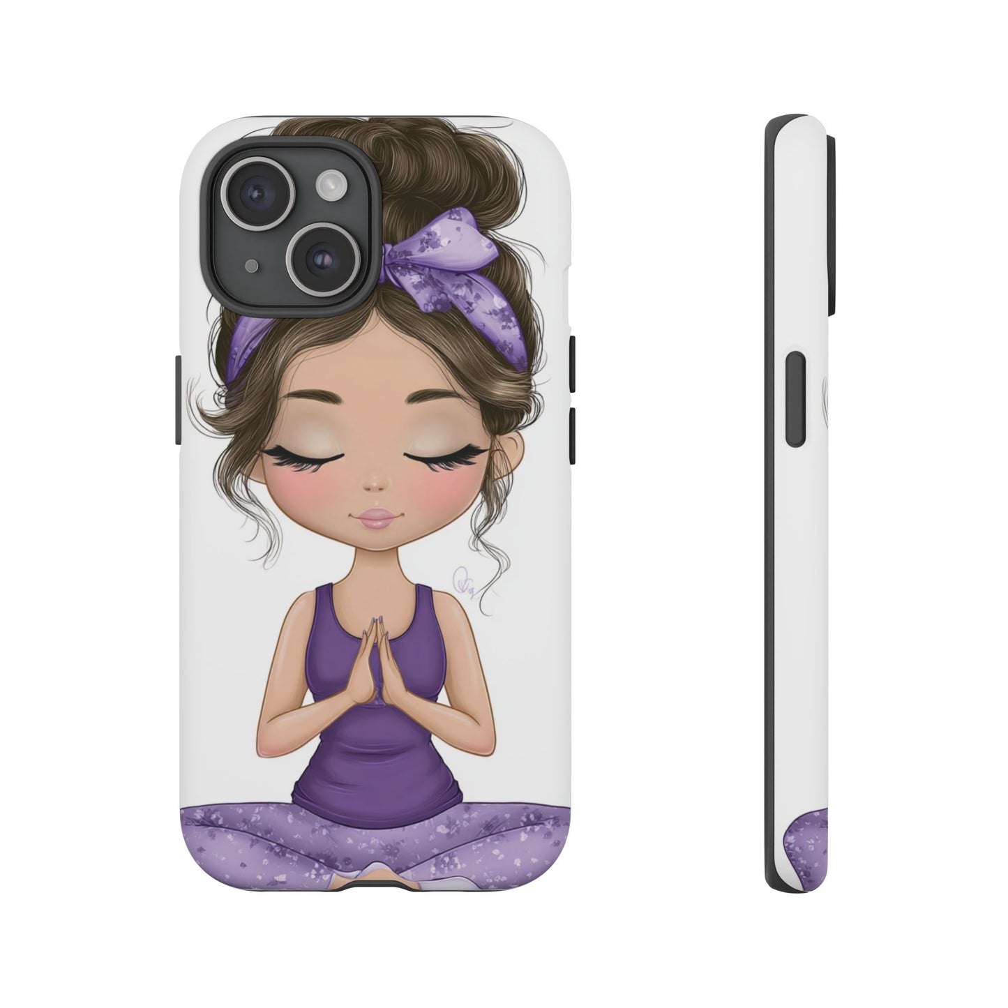 Yoga Phone Case for Mindfulness, Cute Girl Design, Gift for Yogis, Meditation Accessory, Stylish Phone Cover, Zen Vibe