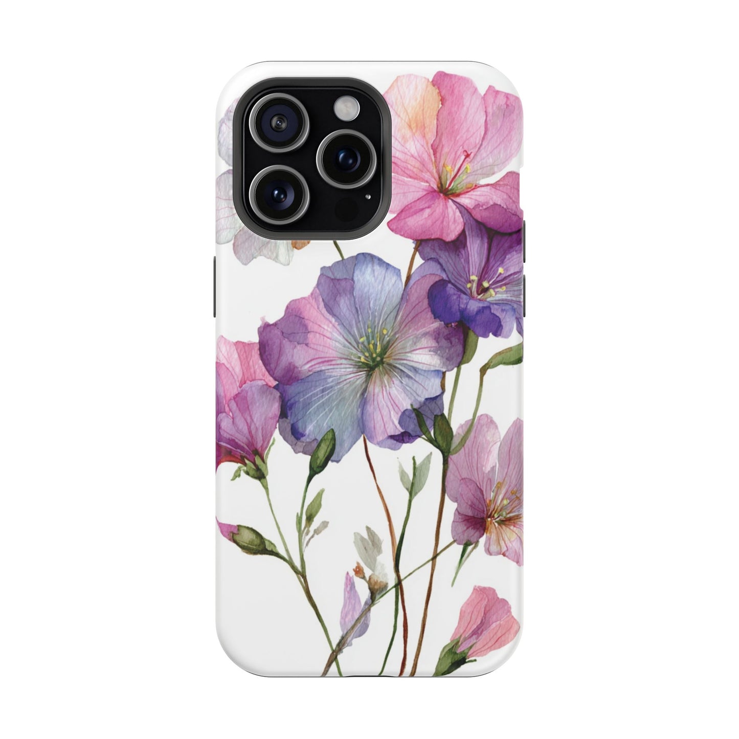 Floral Impact-Resistant Phone Case, Flower Phone Cover, Durable Floral Design Case, Gift for Her, Protective Phone Accessories