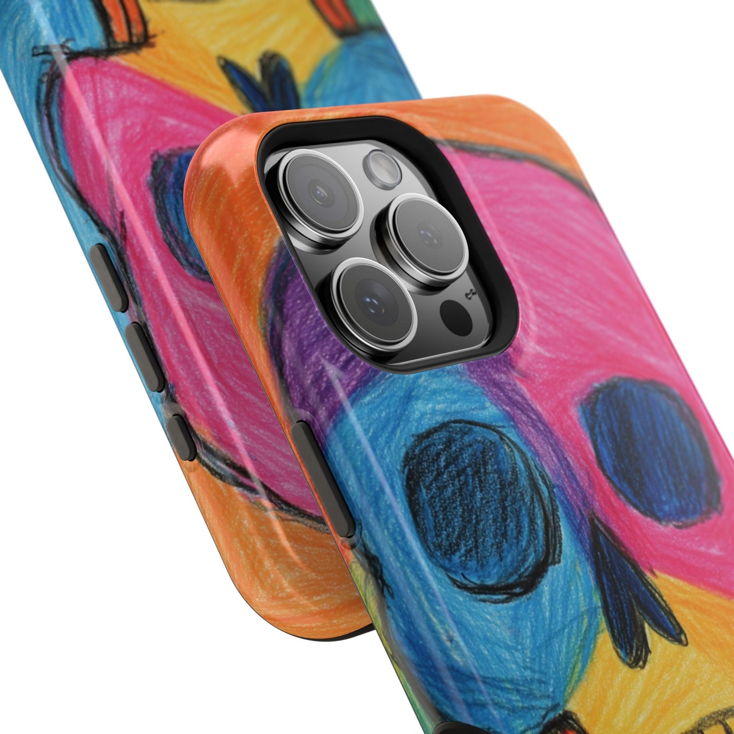 Colorful Skull Phone Case, Unique Art Case, Halloween Gift, Cute Skull Design, Impact-Resistant Cover