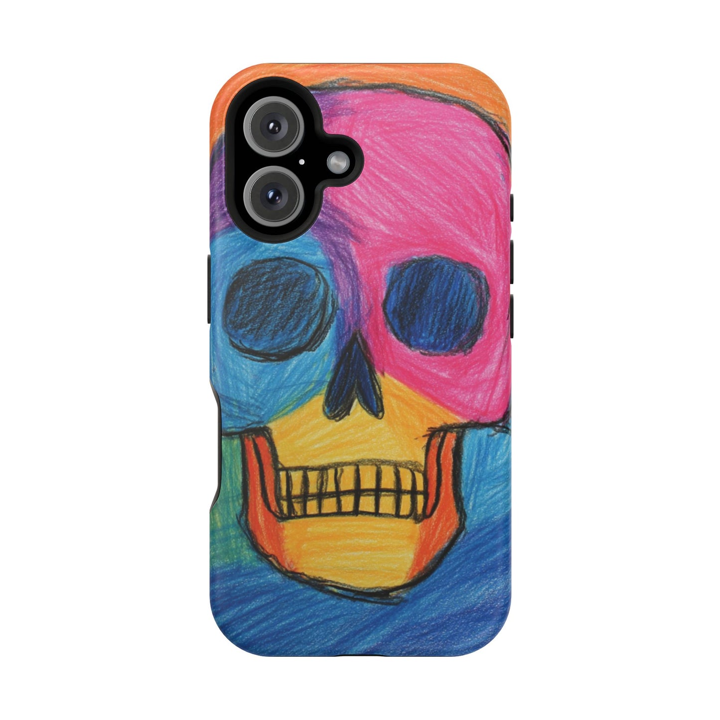 Colorful Skull Phone Case, Unique Art Case, Halloween Gift, Cute Skull Design, Impact-Resistant Cover