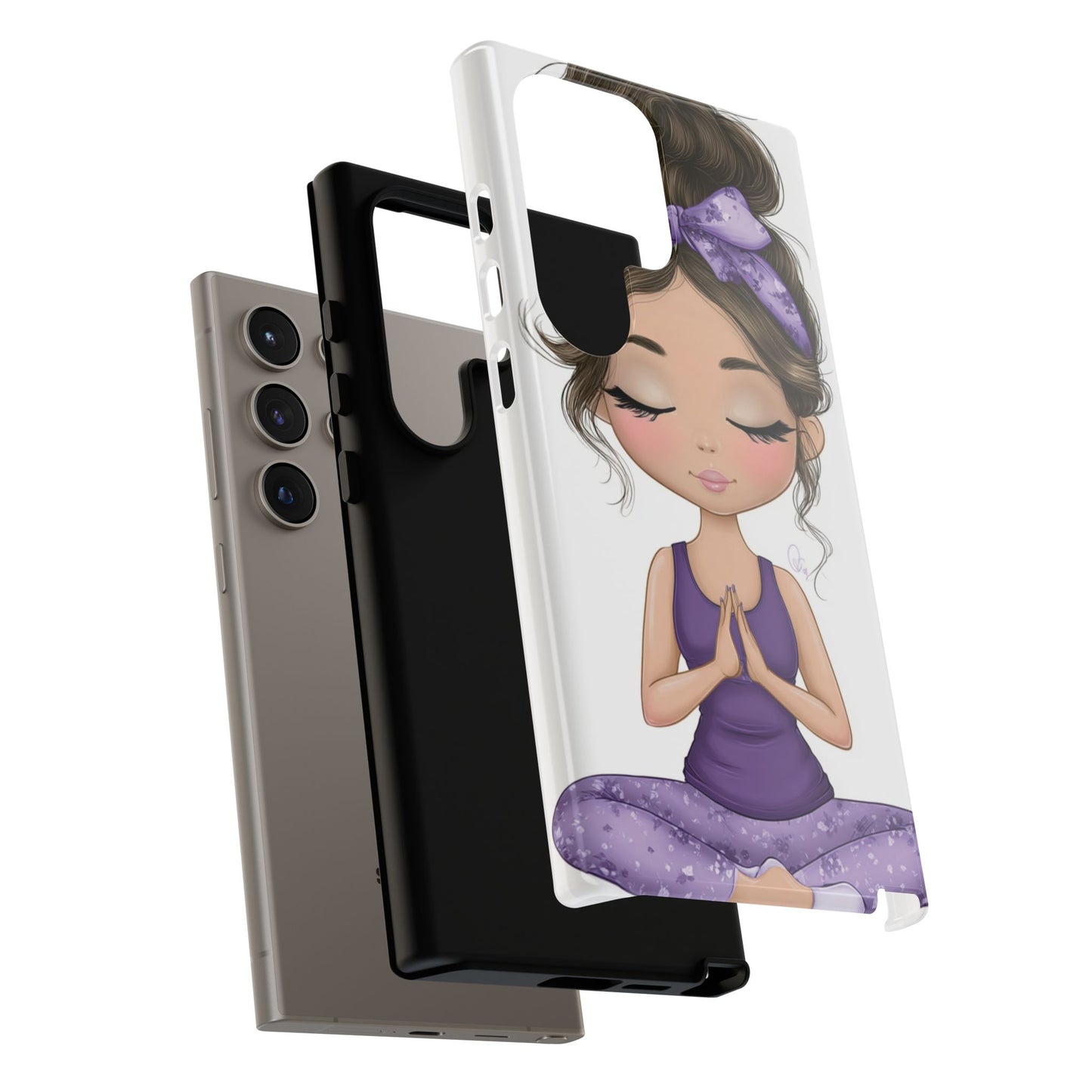 Yoga Phone Case for Mindfulness, Cute Girl Design, Gift for Yogis, Meditation Accessory, Stylish Phone Cover, Zen Vibe