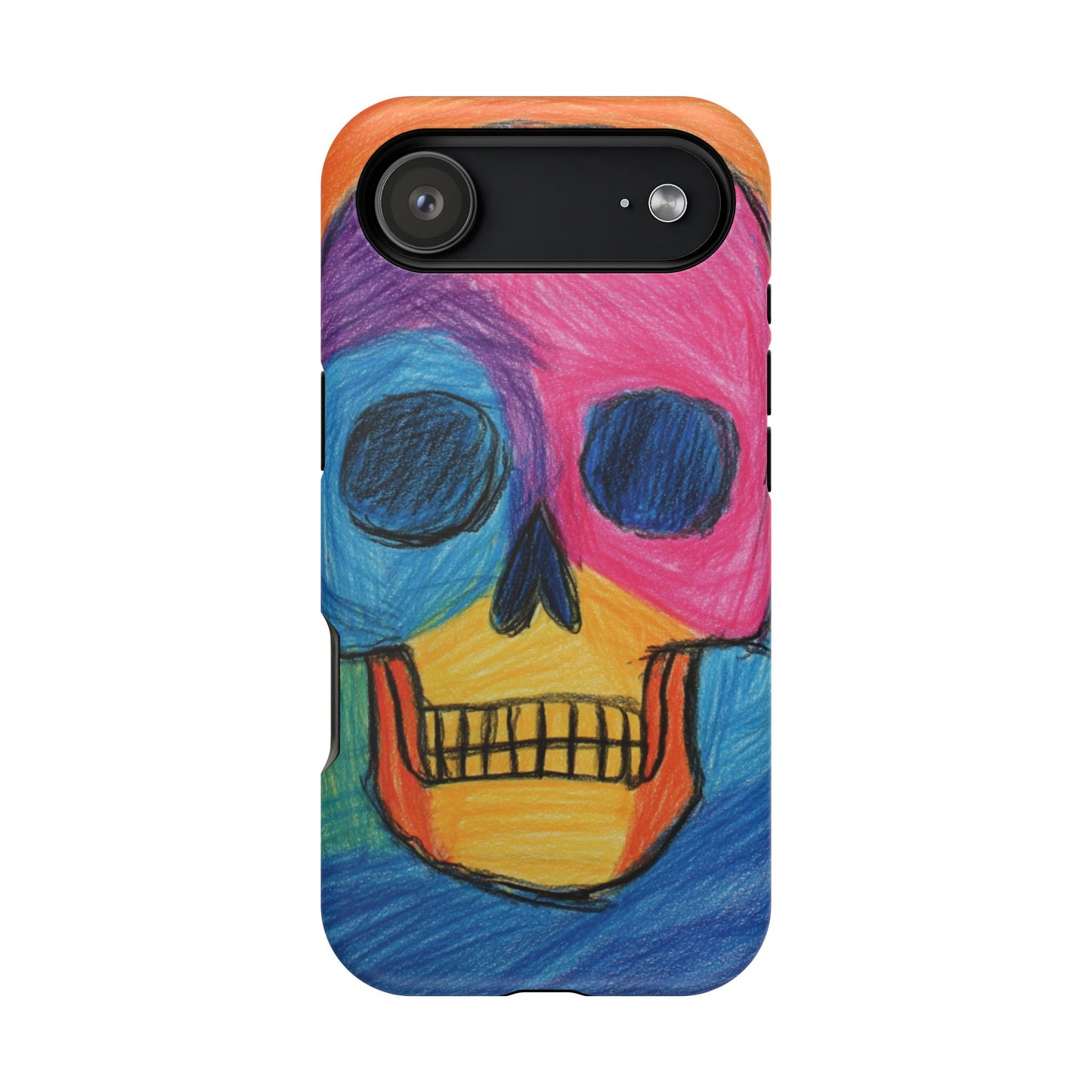 Colorful Skull Phone Case, Unique Art Case, Halloween Gift, Cute Skull Design, Impact-Resistant Cover