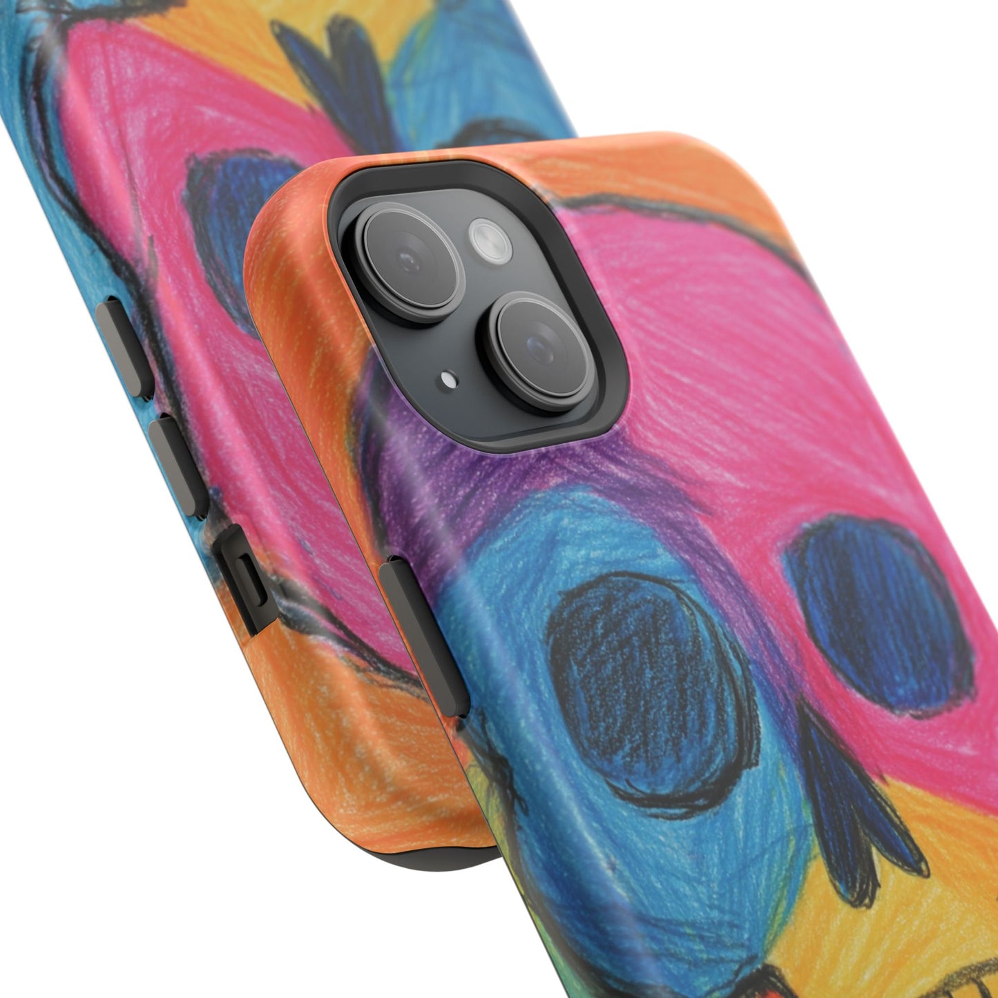 Colorful Skull Phone Case, Unique Art Case, Halloween Gift, Cute Skull Design, Impact-Resistant Cover