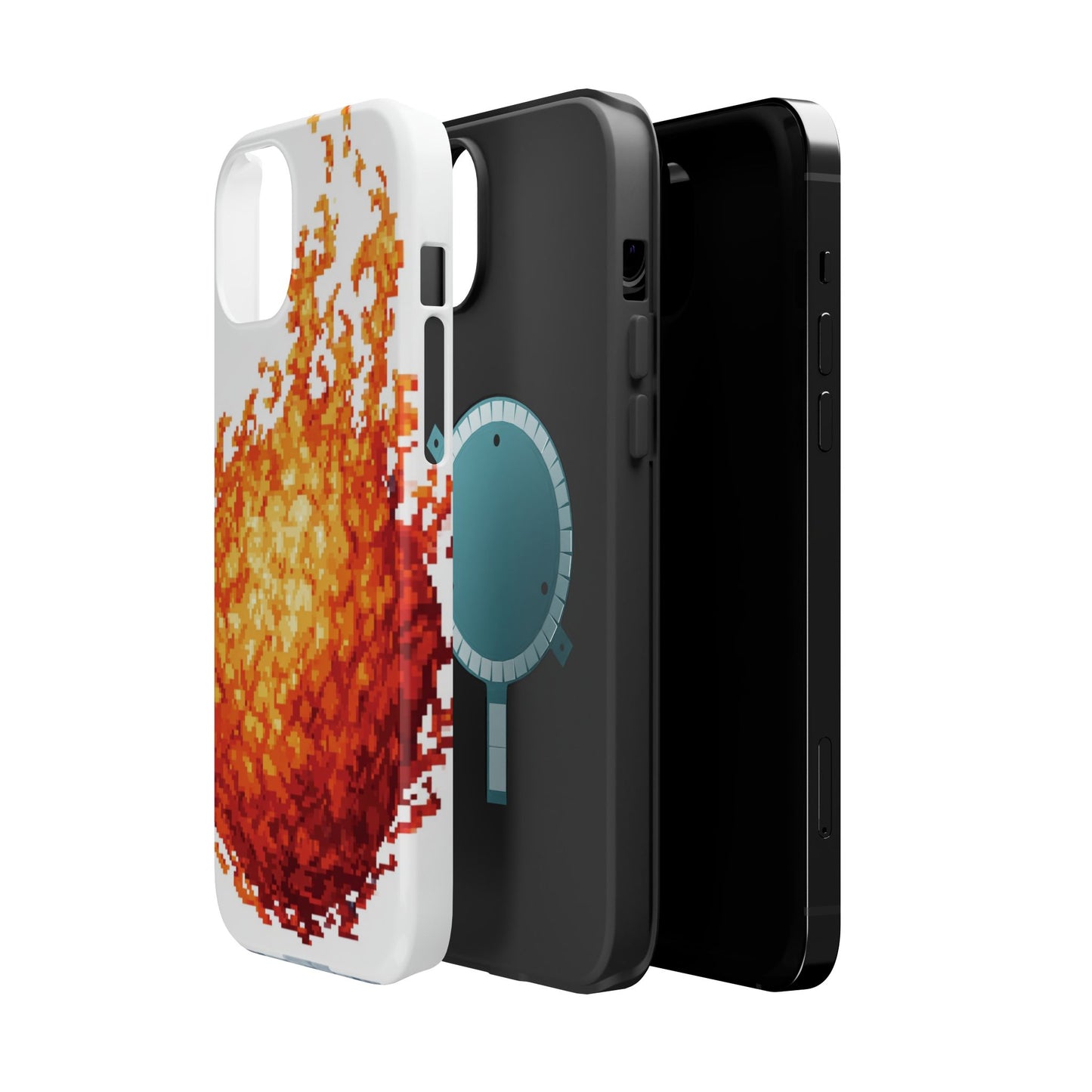Impact-Resistant Phone Cases with Fiery Design, Protective Case, Unique Phone Cover, Gamer Gift, Trendy Accessibility