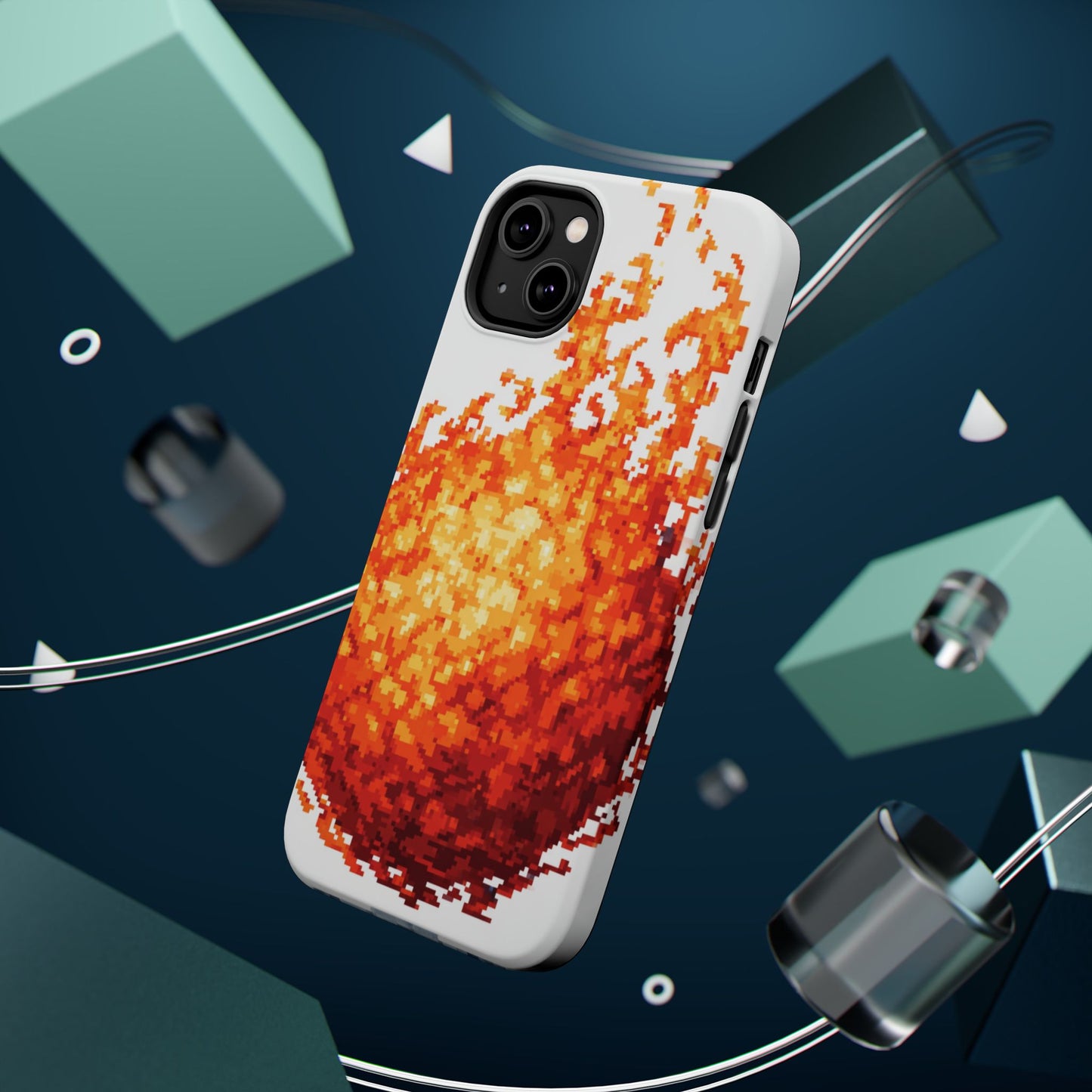 Impact-Resistant Phone Cases with Fiery Design, Protective Case, Unique Phone Cover, Gamer Gift, Trendy Accessibility