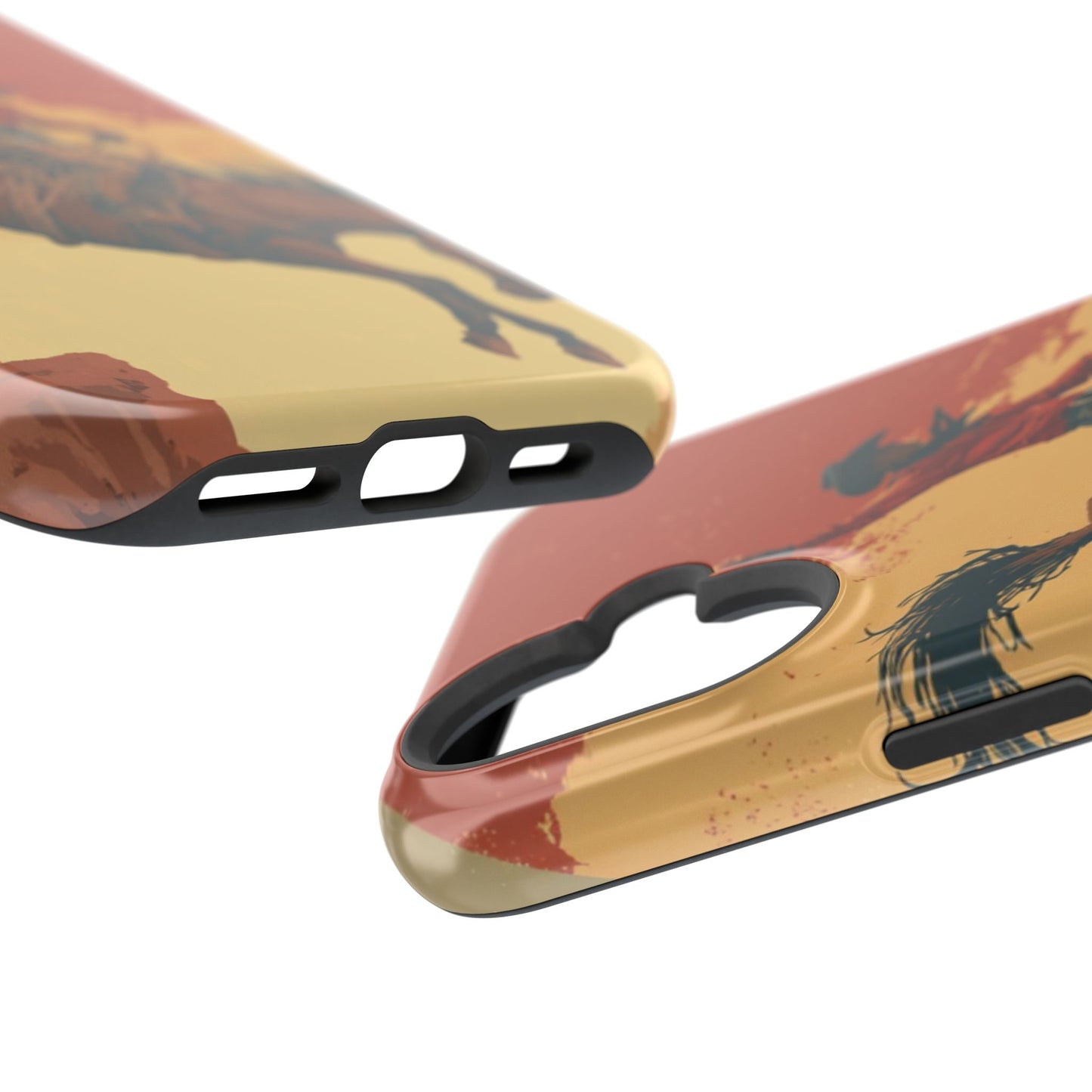 Magnetic Phone Case - Vintage Cowboy Design, Durable Cell Phone Cover, Western Style Accessory, Unique Gift for Rodeo Fans, Protective Case