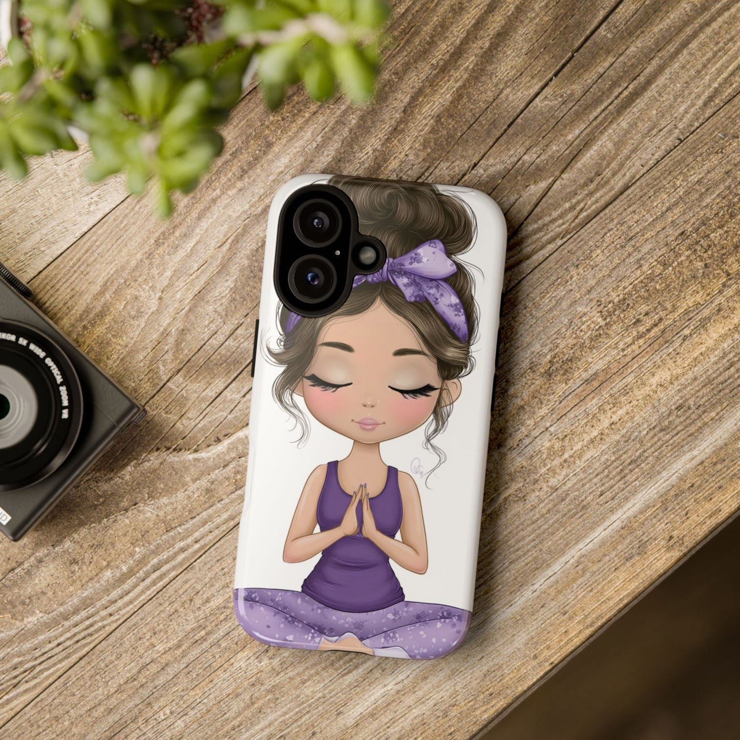 Yoga Phone Case for Mindfulness, Cute Girl Design, Gift for Yogis, Meditation Accessory, Stylish Phone Cover, Zen Vibe