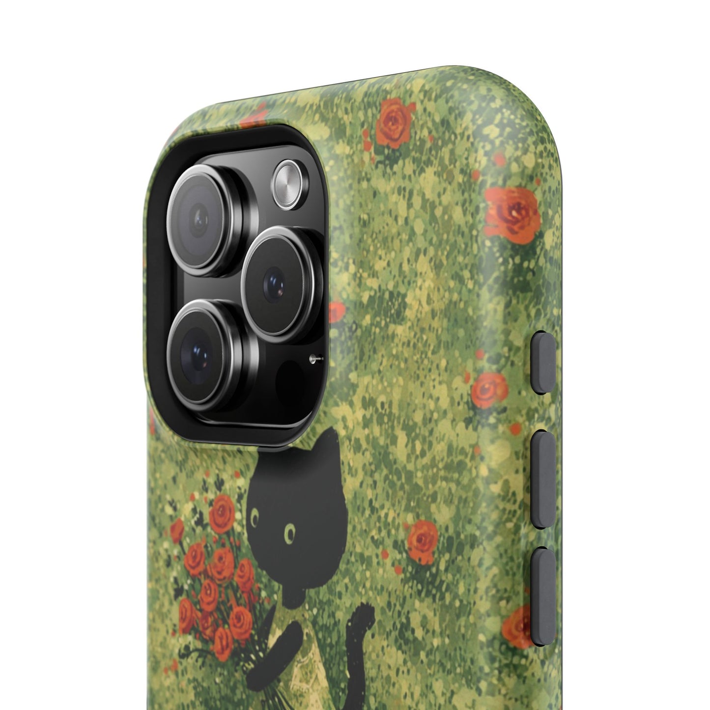 Cute Cat Floral Phone Case, Impact-Resistant Cases, Stylish Protection, Gift for Cat Lovers, Birthday Presents, Unique Accessories