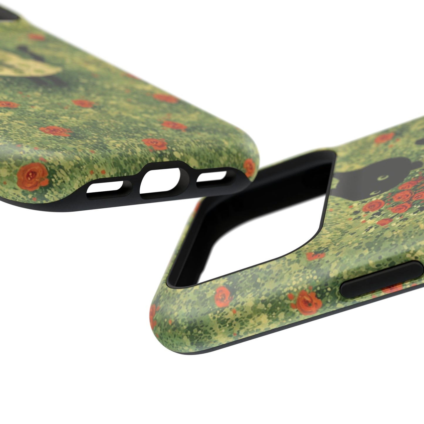 Cute Cat Floral Phone Case, Impact-Resistant Cases, Stylish Protection, Gift for Cat Lovers, Birthday Presents, Unique Accessories